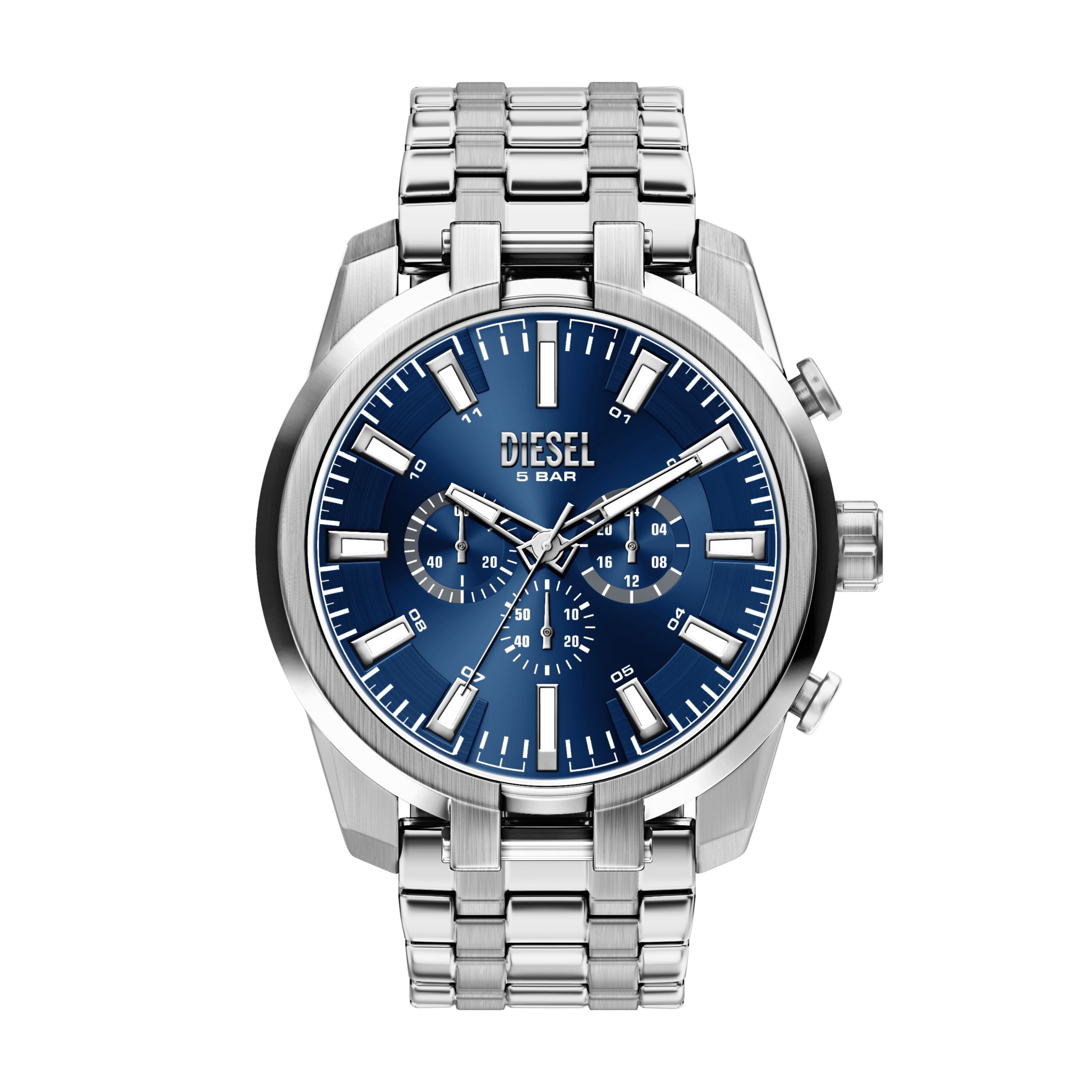 Diesel Chronograph Split DZ4730, Quarzuhr, Armbanduhr, Edelstahlarmband, analog, Stoppfunktion