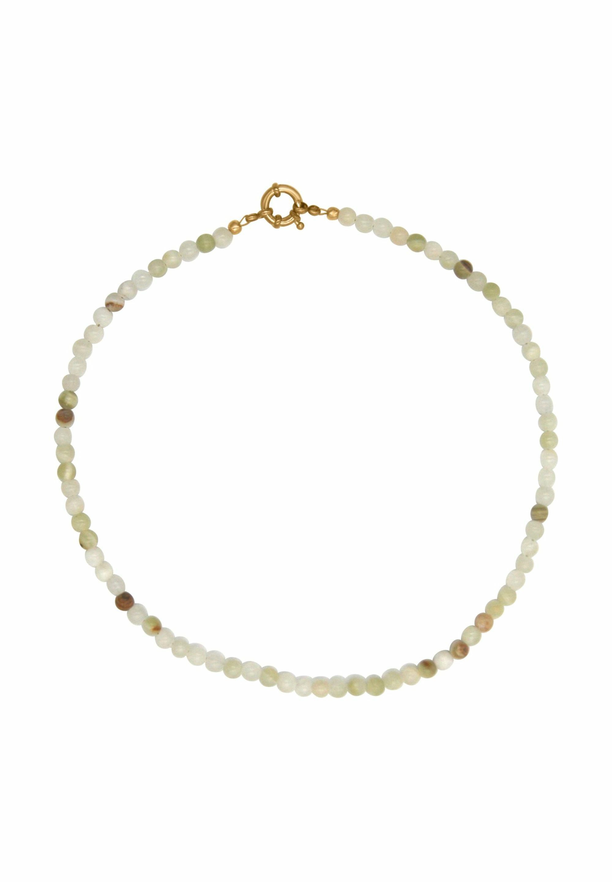Gemshine Kette ohne Anhänger GRÜNER JADE FARBVERLAUF, Europäischer Schmuck: Qualität liebevoll hergestellt