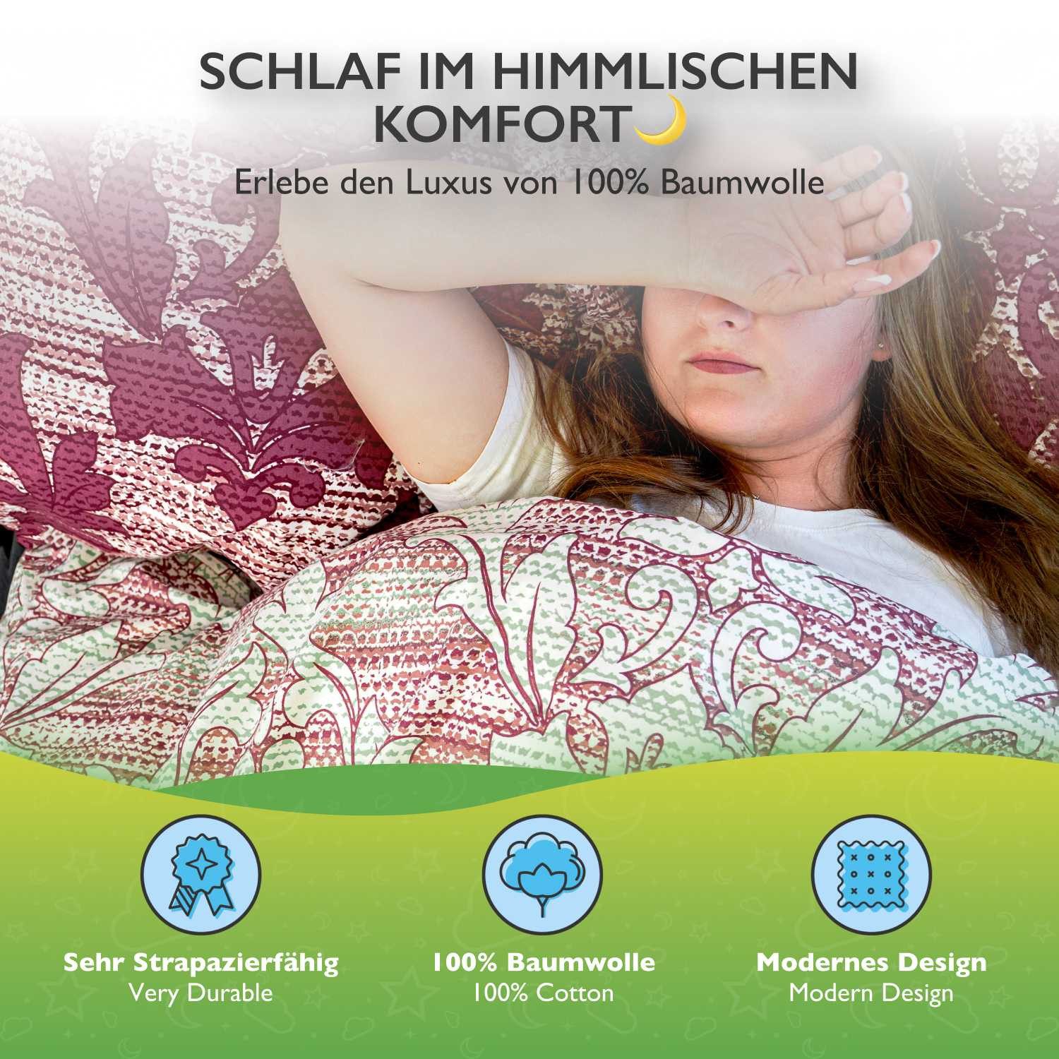 etérea Himmlische Qualität Bettwäsche etérea Renforcé Baumwoll Bettwäsche Barock Blau, Renforcé, 2 teilig