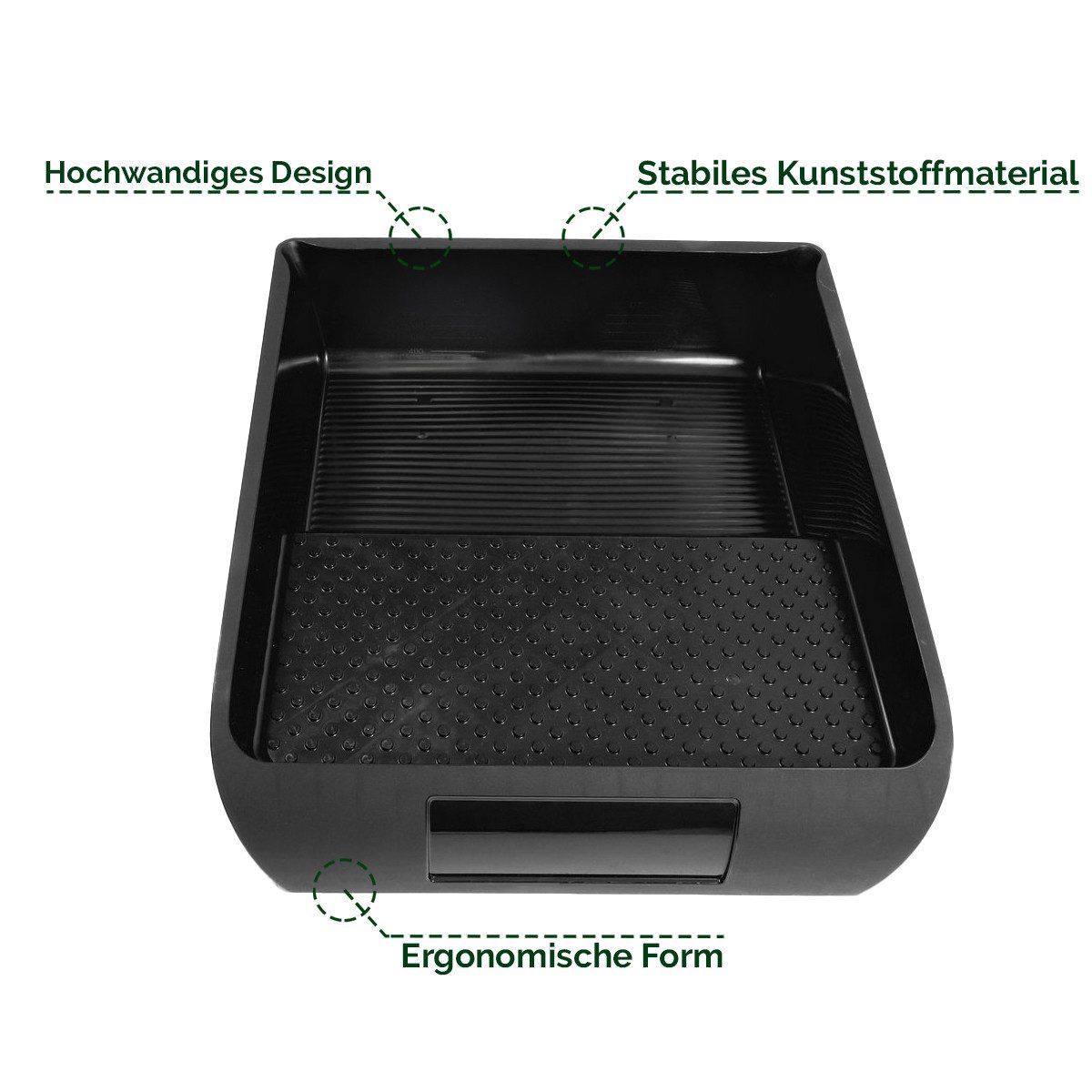Veluxis Farbwanne Veluxis® Farbwanne 32 x 36 cm – stabile Malerwanne aus Kunststoff, schwarz – robust und langlebig – Bild 4 von 5