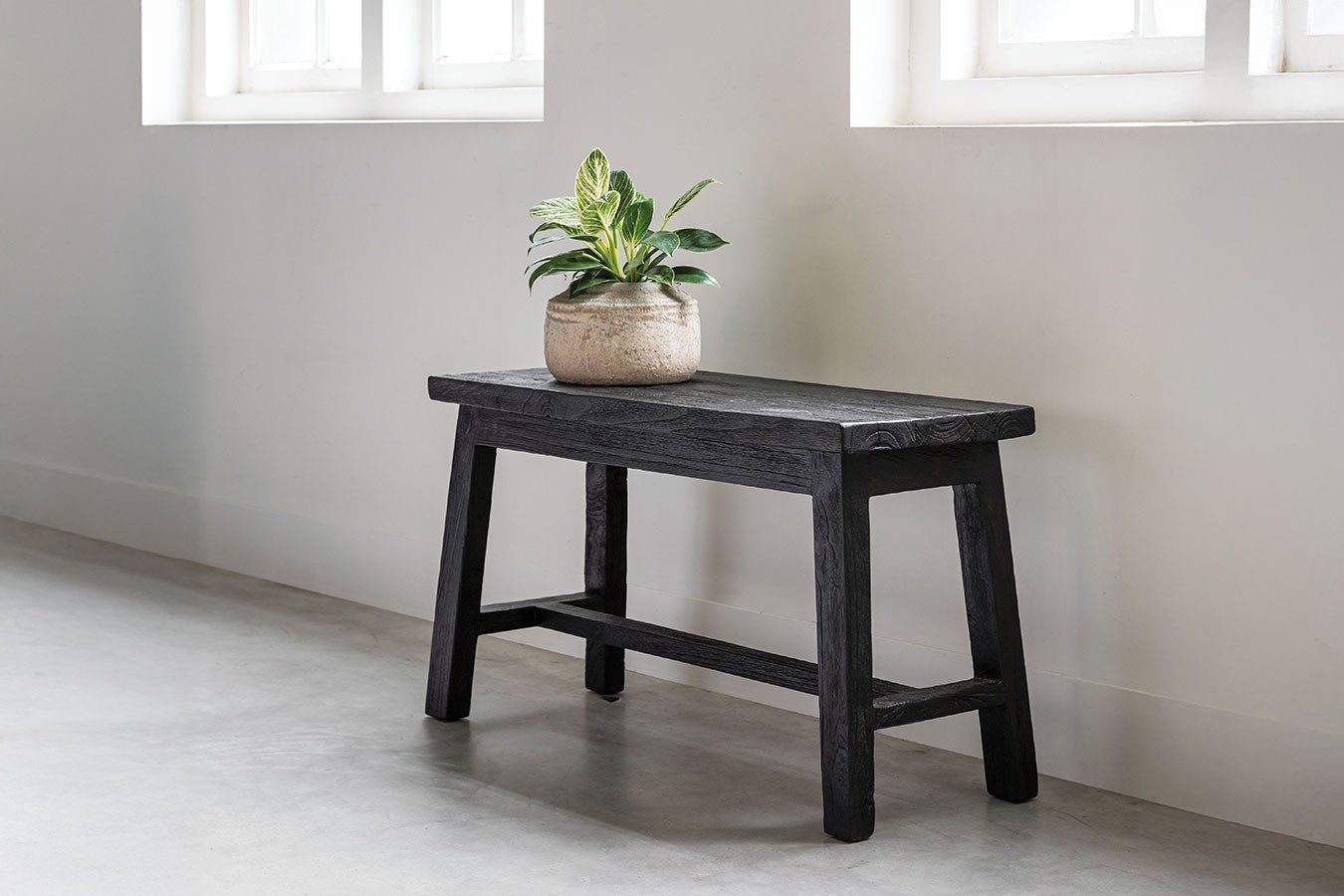 DTP Beistellschrank Sitzbank Trinity recycletes Teakholz schwarz