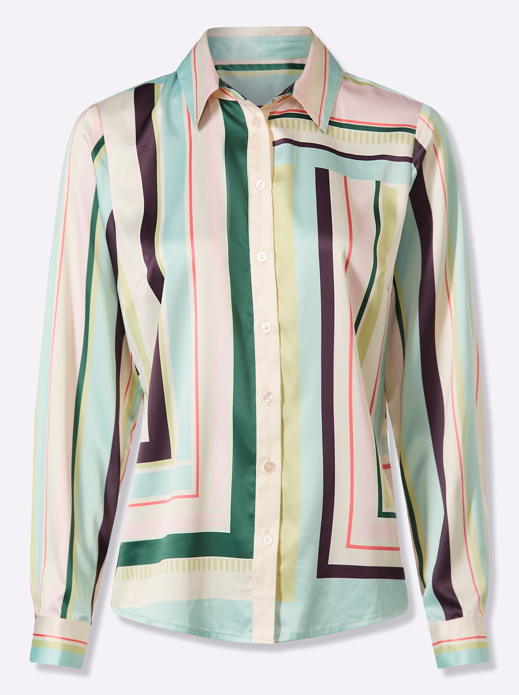 Klassische Bluse Druck-Bluse Langarm