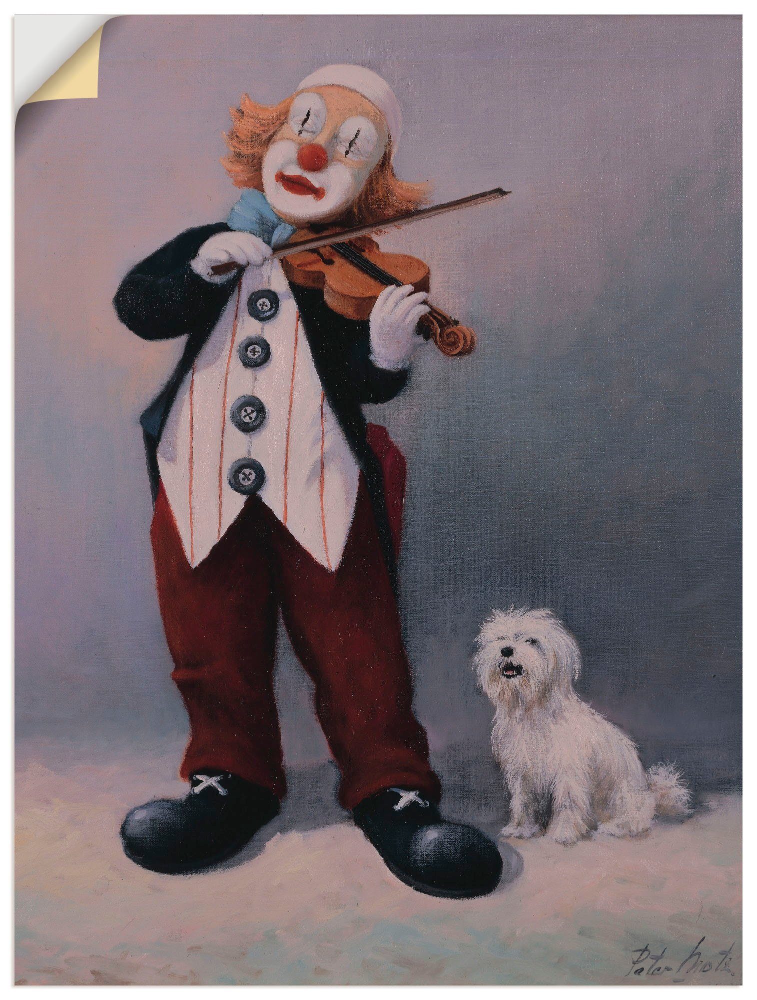 Artland Wandbild Violine mit Eichhörnchen, Humor (1 St), als Leinwandbild, Wandaufkleber oder Poster in versch. Größen | Poster