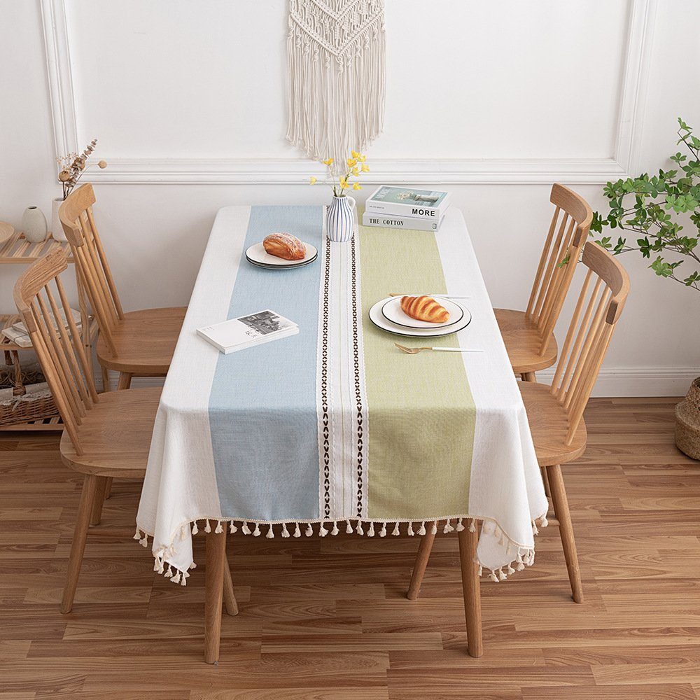 BYSURE Tischdecke (1-tlg), Tischdecke aus Baumwolle Leinen, Stickerei günstig online kaufen
