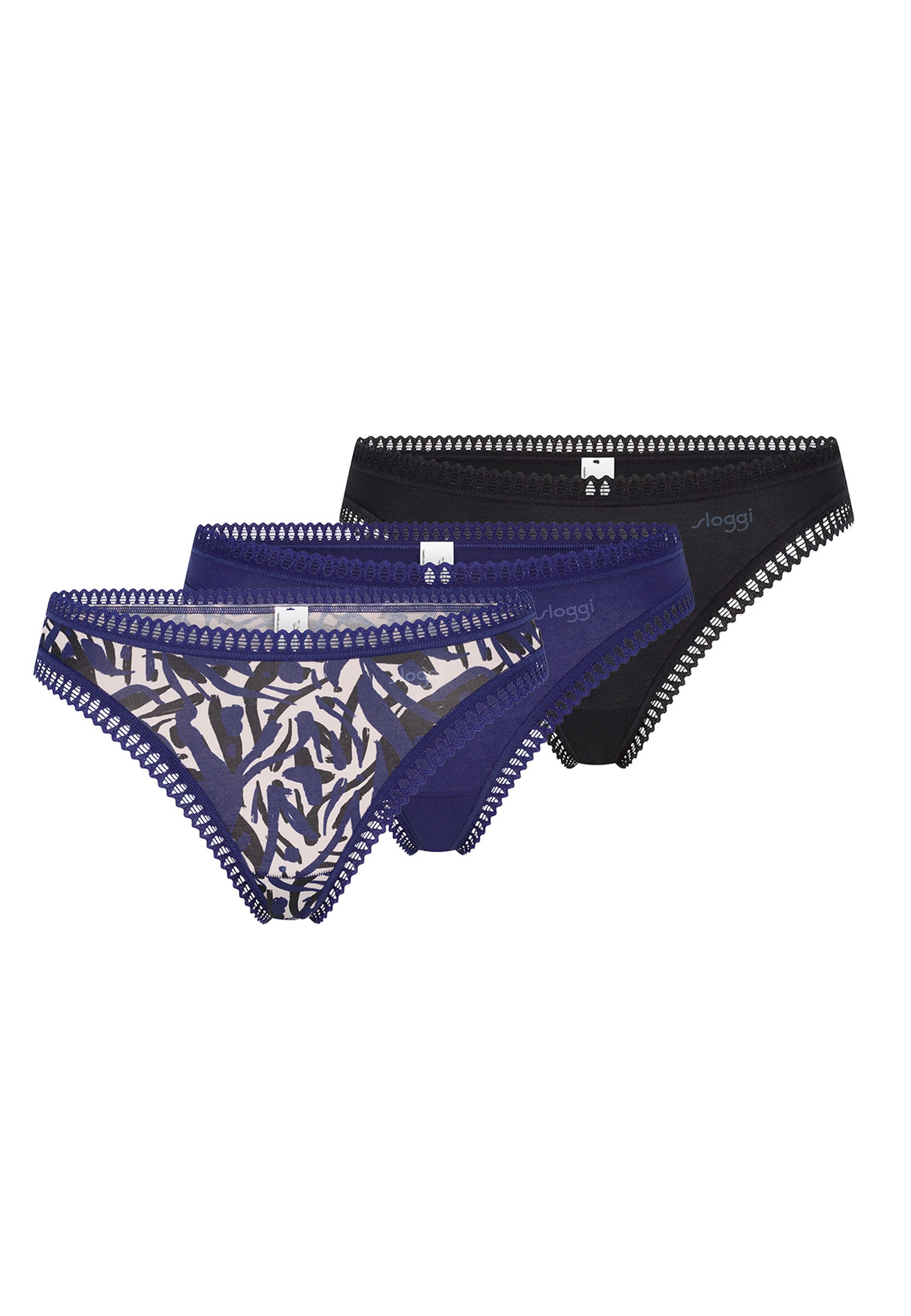 sloggi T-String 3er Pack GO Crush (Spar-Set, 3-St) String - Baumwolle - Atmungsaktiv - Komfortabel und atmungsaktiv