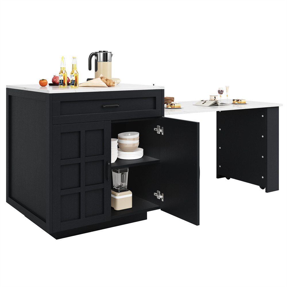 OKWISH Bartisch Ausziehbarer,Kücheninsel,Bartisch mit Stauraum (Ausziehbare günstig online kaufen