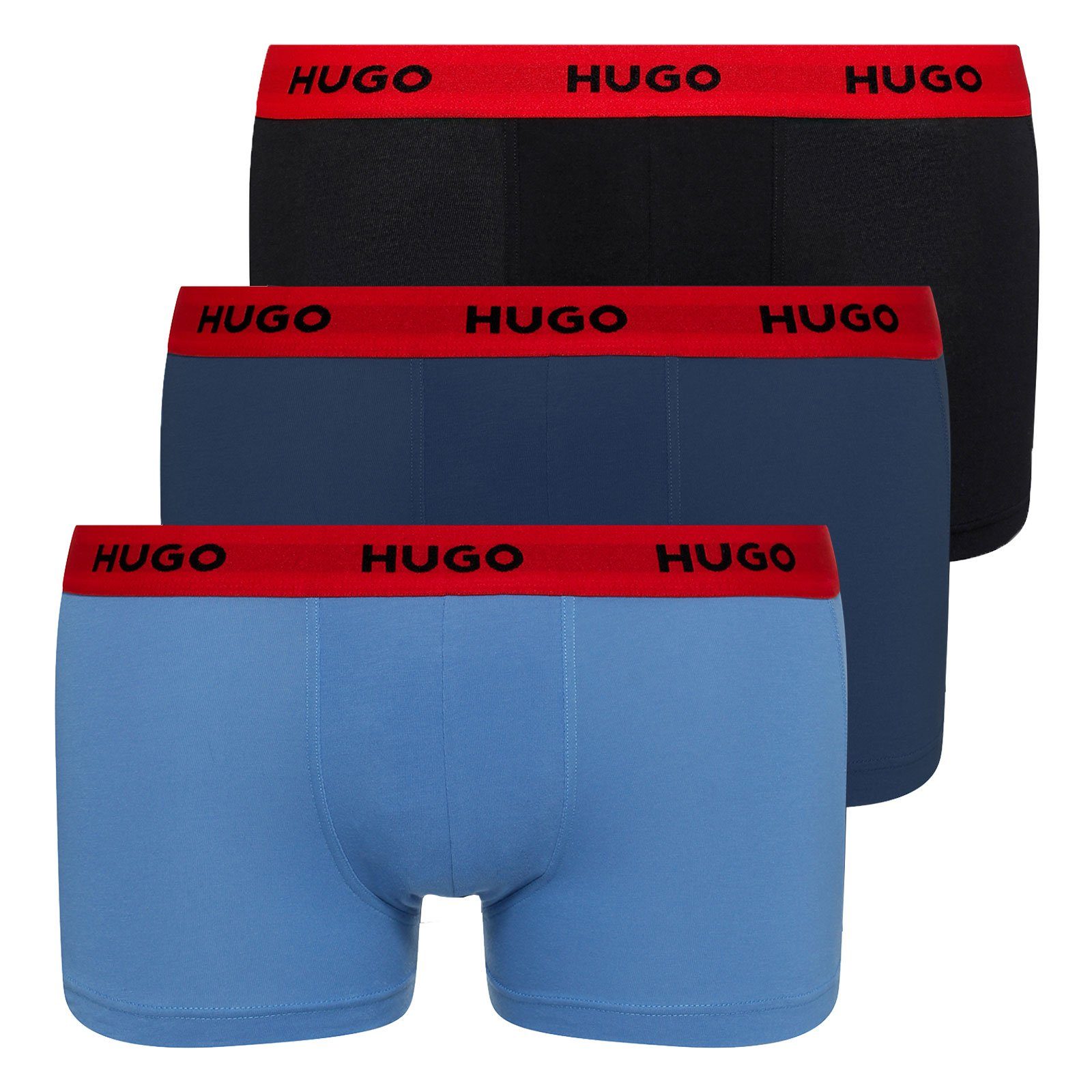 HUGO Trunk Triplet Pack (3-St., 3er Set) mit umlaufendem Markenschriftzug am Bund 961 black / navy / blue