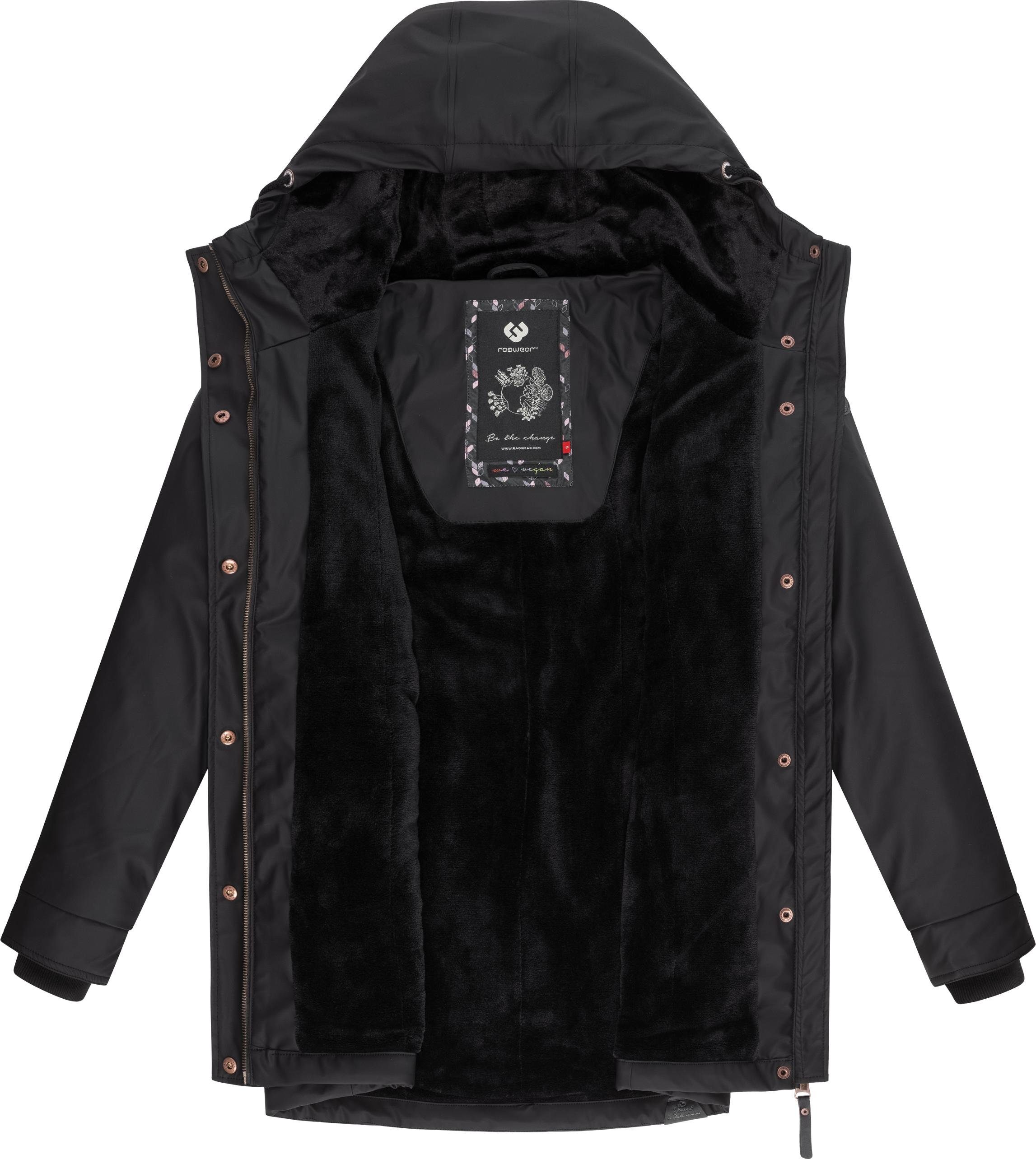 Ragwear Regenmantel Monadis Rainy Intl. modischer Regenparka mit kuschligem Innenfutter