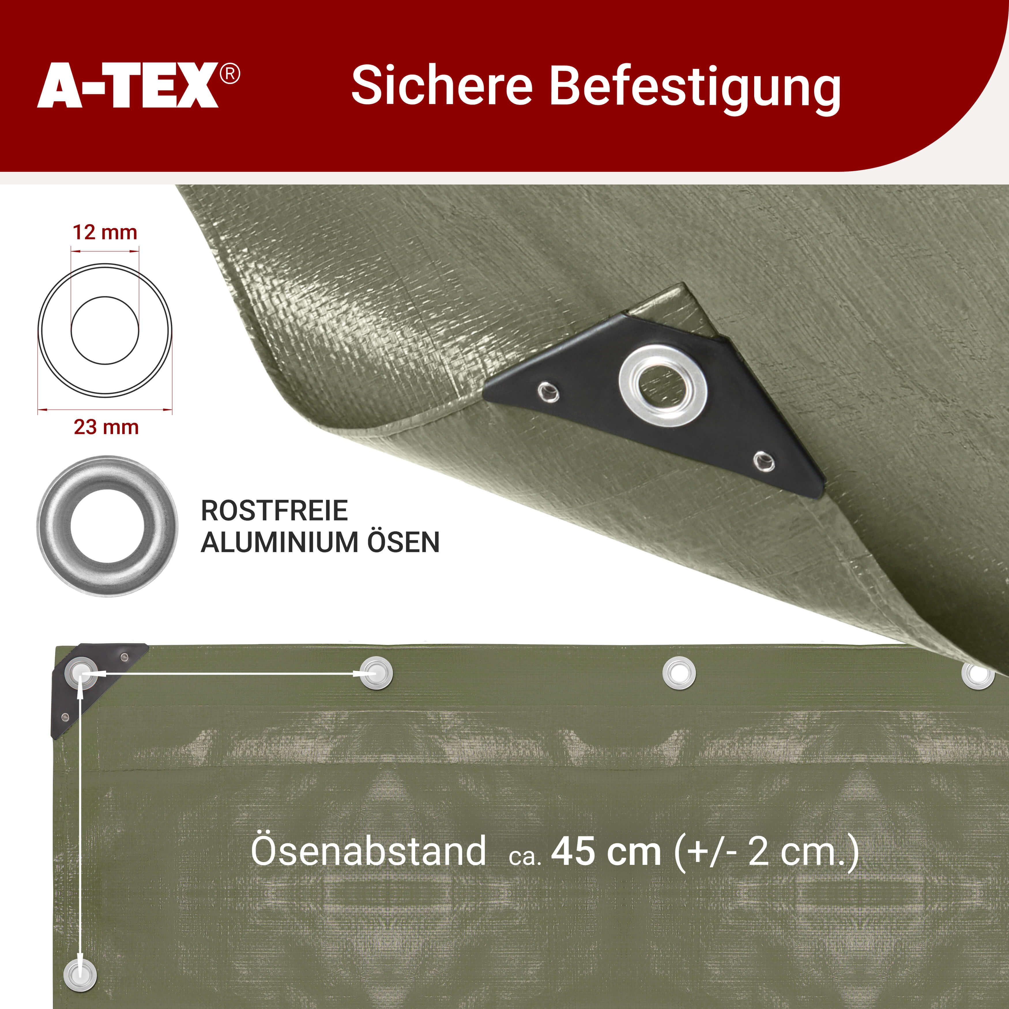 A-TEX® Schutzplane Bauzaunplane 140 g/m² Sichtschutz Zaunblende Plane blickdicht – Bild 5 von 5
