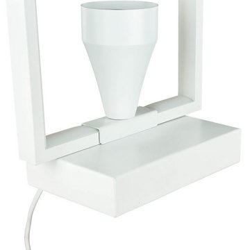 Licht-Erlebnisse Lavalampe OLI, LED fest integriert, Design Tischlampe mit LED Rahmen Lila Glitter Weiß Tischleuchte
