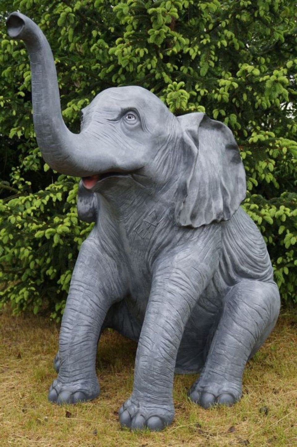 Elefant Figur Baby Skulptur Dekoration Statue Skulptur Grau Figuren Neu JVmoebel Garten Skulpturen Tier