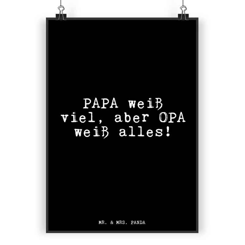 Mr. & Mrs. Panda Poster DIN A5 PAPA weiß viel, aber... - Schwarz - Geschenk, Geschenke für Mä, Fun Talk (1 St)