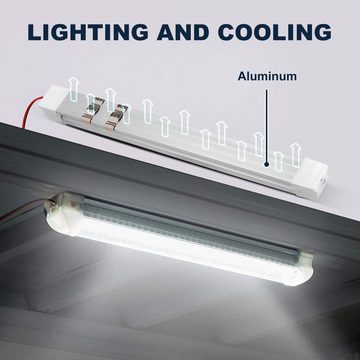 LETGOSPT LED-Streifen 2 Stück LED Innenlichtleiste Innenbeleuchtung 108LED 12V Weiß Leuchtet, mit EIN/AUS Schalter für Auto Wohnmobile LKW Van Küche