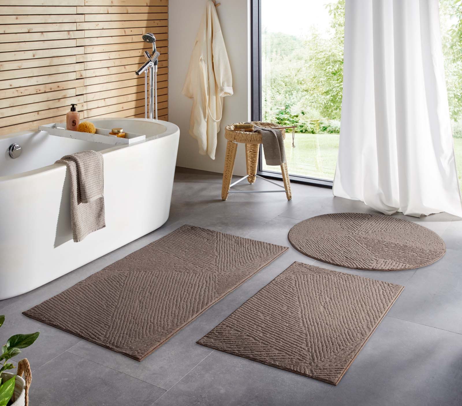 TaraCarpet Teppich TaraCarpet Homestyle 389 Fresco, rechteckig, Höhe: 10 mm, Fresco hoch-tief weich waschbar taupe 50x80