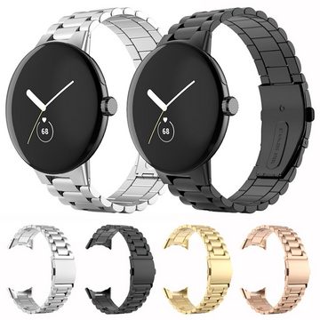 Wigento Smartwatch-Armband Für Google Pixel Watch 1 + 2 Stahl Metall Ersatz Armband Smart Uhr Neu