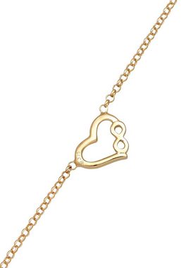 Elli Premium Armband Herz Liebe Unendlichkeit Infinity 375 Gelbgold, Herz