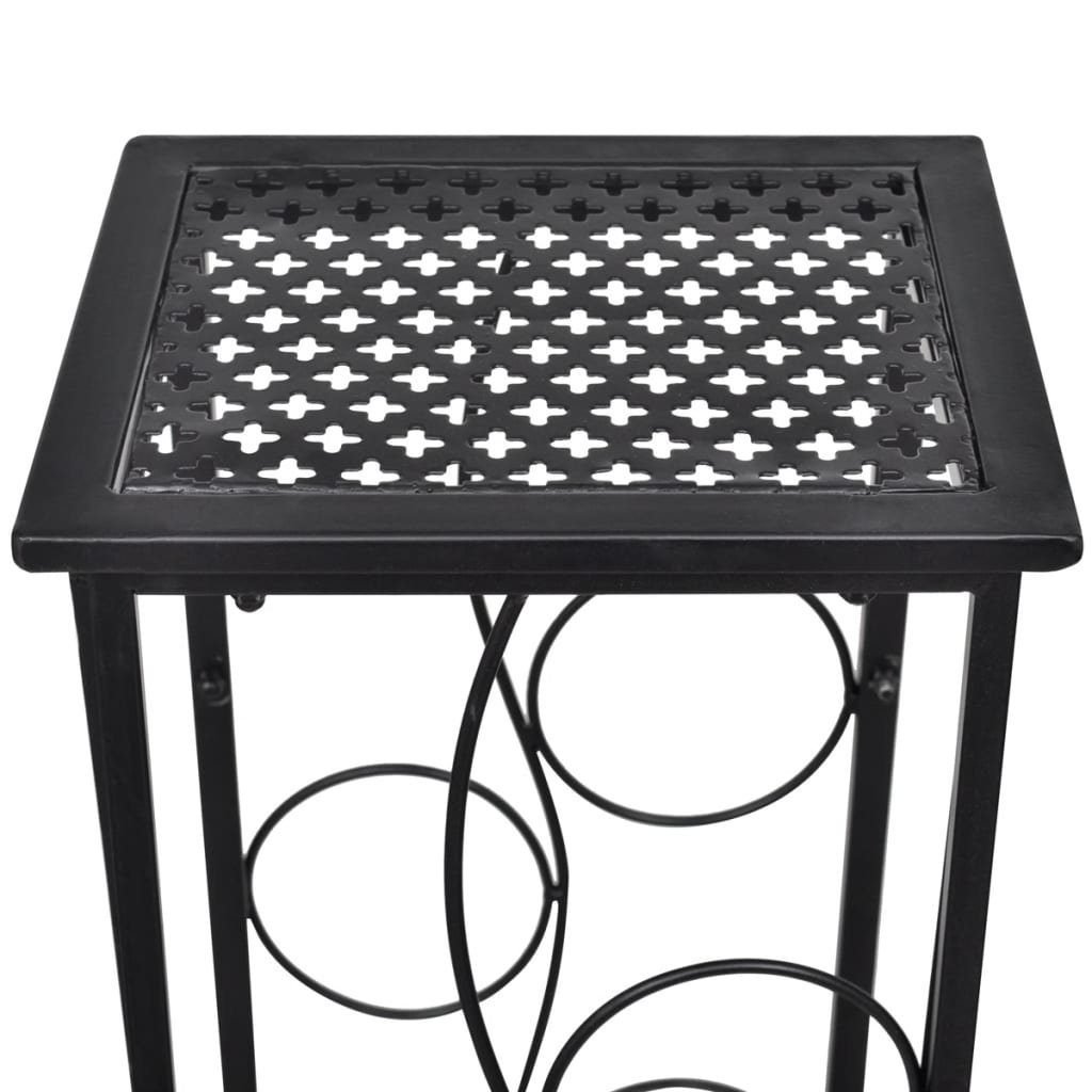 furnicato Weinregal Flaschenhalter-Standregal 23,5x21,5x100 cm Schwarz aus Schmiedeeisen, 1-tlg. – Bild 4 von 5