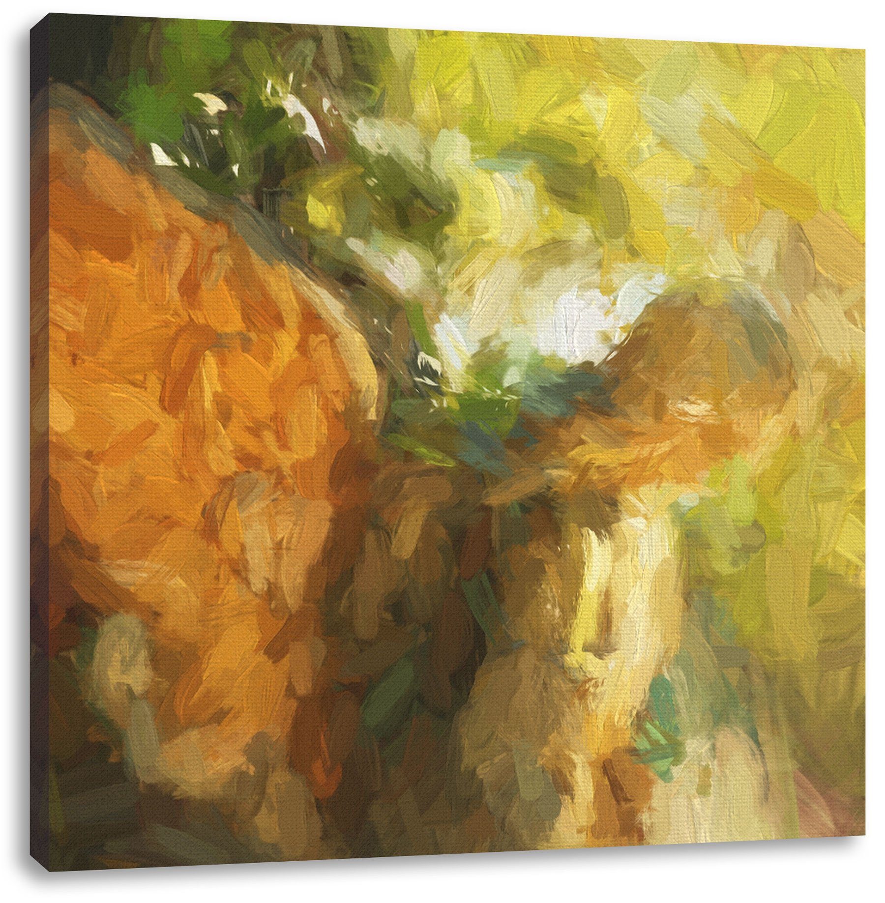 Pixxprint Leinwandbild Engel im Sonnenlicht Zackenaufhänger (1 St), Sonnenlicht, inkl. fertig Engel bespannt, Leinwandbild im