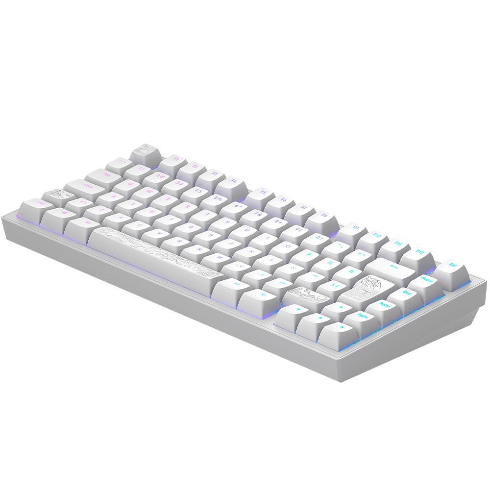 Dark Project ALU81A Terra Nostra White Premium Mechanische Tastatur Aluminium Gaming-Tastatur (Mechanisch, Hot-Swap, Anti-Ghosting, RBG, mehrsprachig, lineare Tasten)