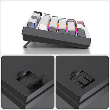 SOLIDEE RGB Hintergrundbeleuchtung Gaming-Tastatur (Mechanische rote Schalter mit PC-Positionierungsplatte &N-Key Rollover)