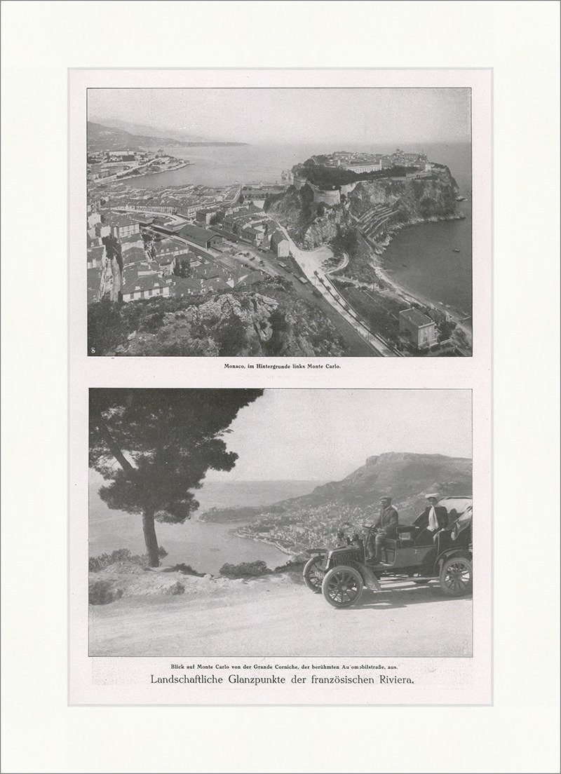 Kunstdruck Landschaftliche Glanzpunkte der französischen Riviera Monaco F_Vintage