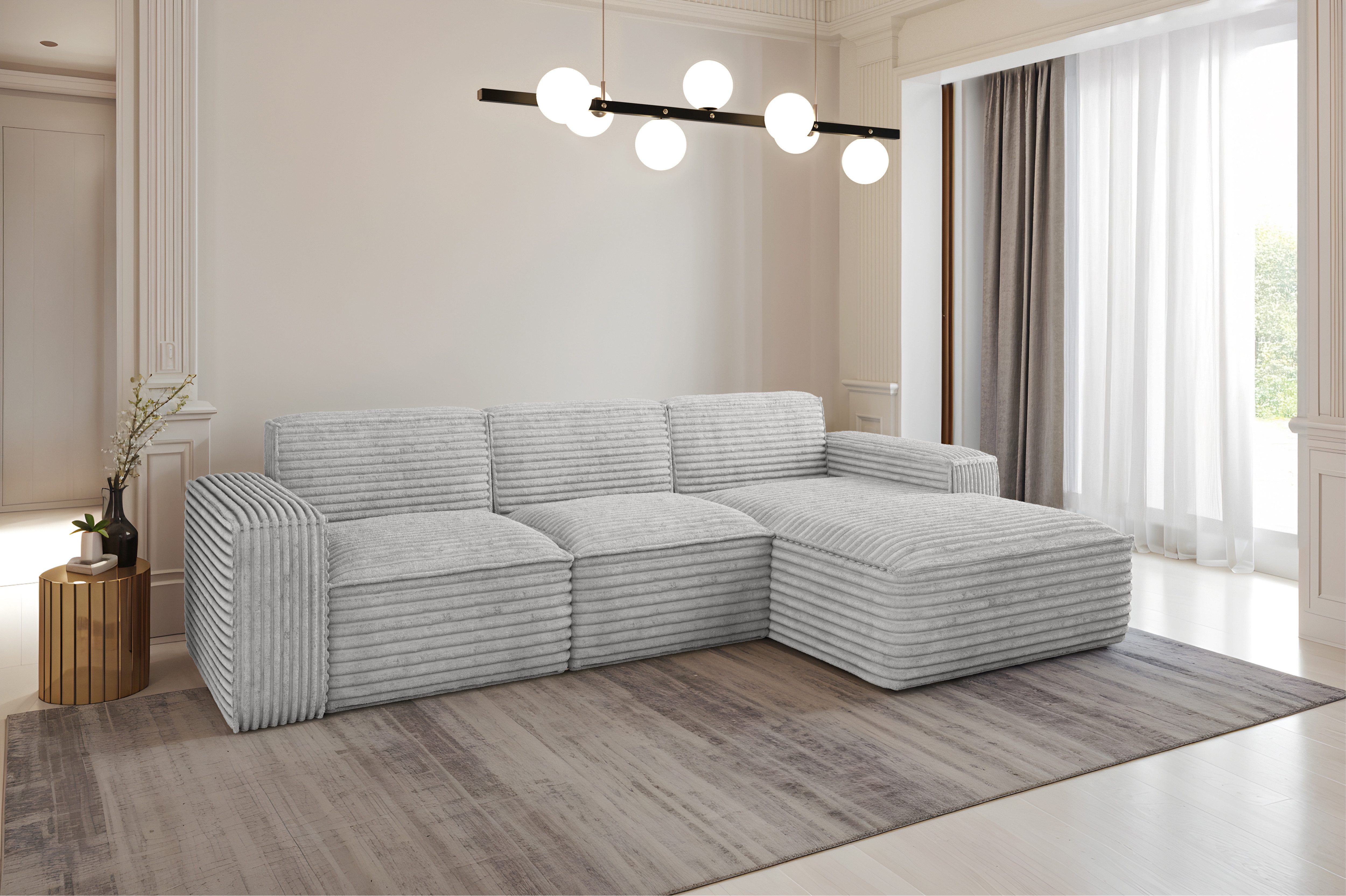 Kaiser Möbel Ecksofa Eckcouch SIENA L-Form, Stoff Poso/Salvador/Maloy/Artico/Velo, Einzelsofa, Bequem, originelles Design, praktisch, viele Farben