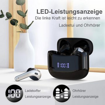 OKWISH Wireless Kopfhörer Headset Ohrhörer Earbuds Bluetooth HiFi Stereo Bluetooth-Kopfhörer (Lärmreduzierung, Bluetooth 5.3, Touch, Wasserdicht, Ladeetui mit LED Anzeige, Kabellos, Geräuschisolierung)