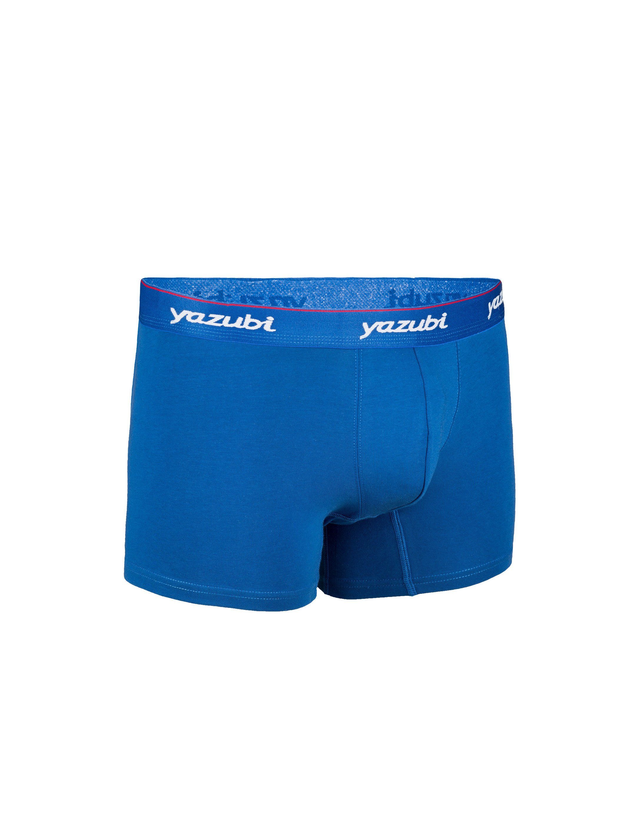 Blau - 194057) 4-St., 4er-Pack) Yazubi blue bequeme long Boxershorts im Yazubi (Spar-Packung, (true Basic Baumwoll Trunks 4-Pack Unterhosen