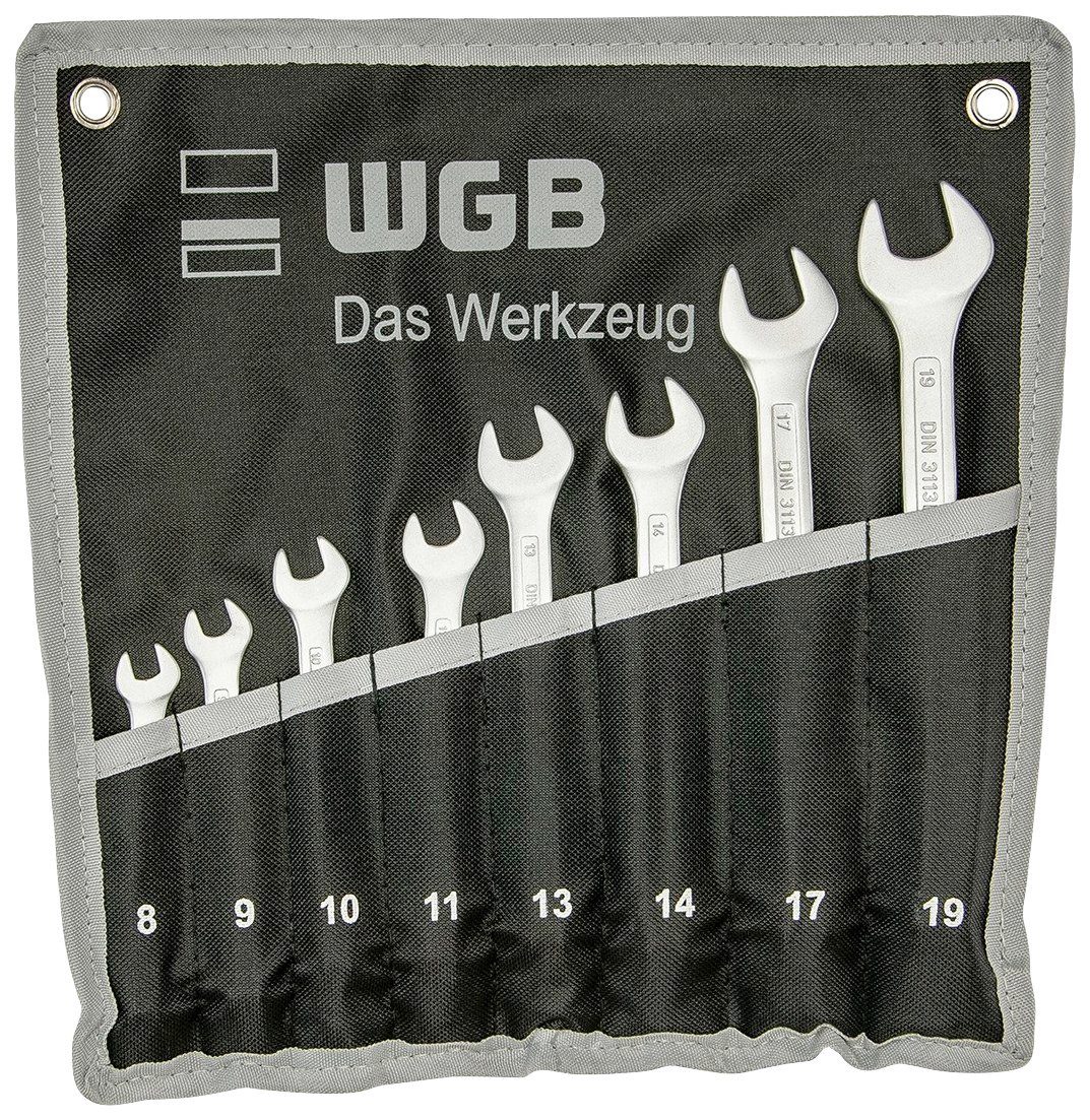 WGB BASIC PLUS Gabel- und Ringschlüssel Ringmaulschlüssel-Satz (Set, 8 St), Ringseite gekröpft | Ringschlüssel