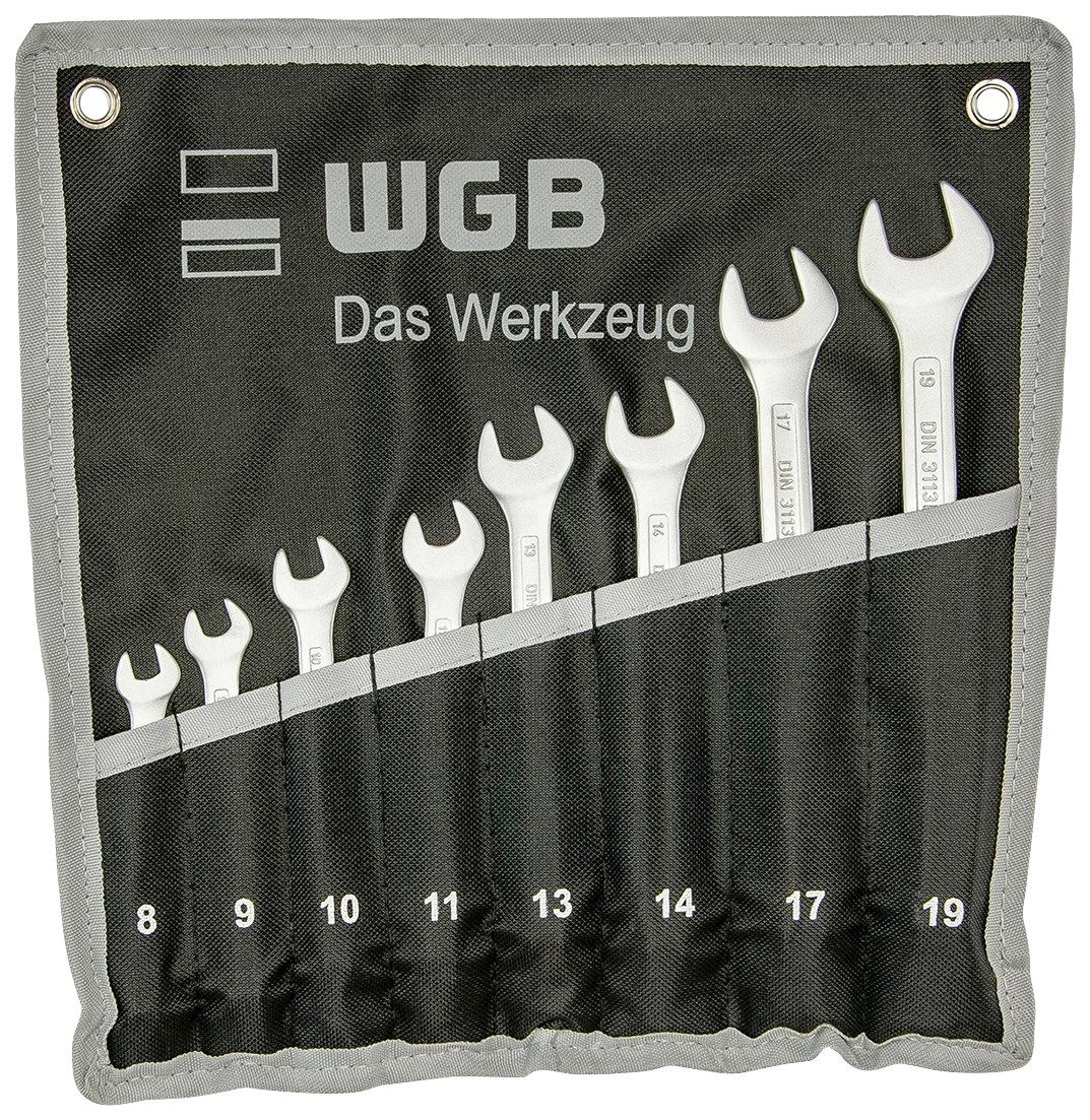 WGB BASIC PLUS Gabel- und Ringschlüssel Ringmaulschlüssel-Satz (Set, 8 St),  Ringseite gekröpft