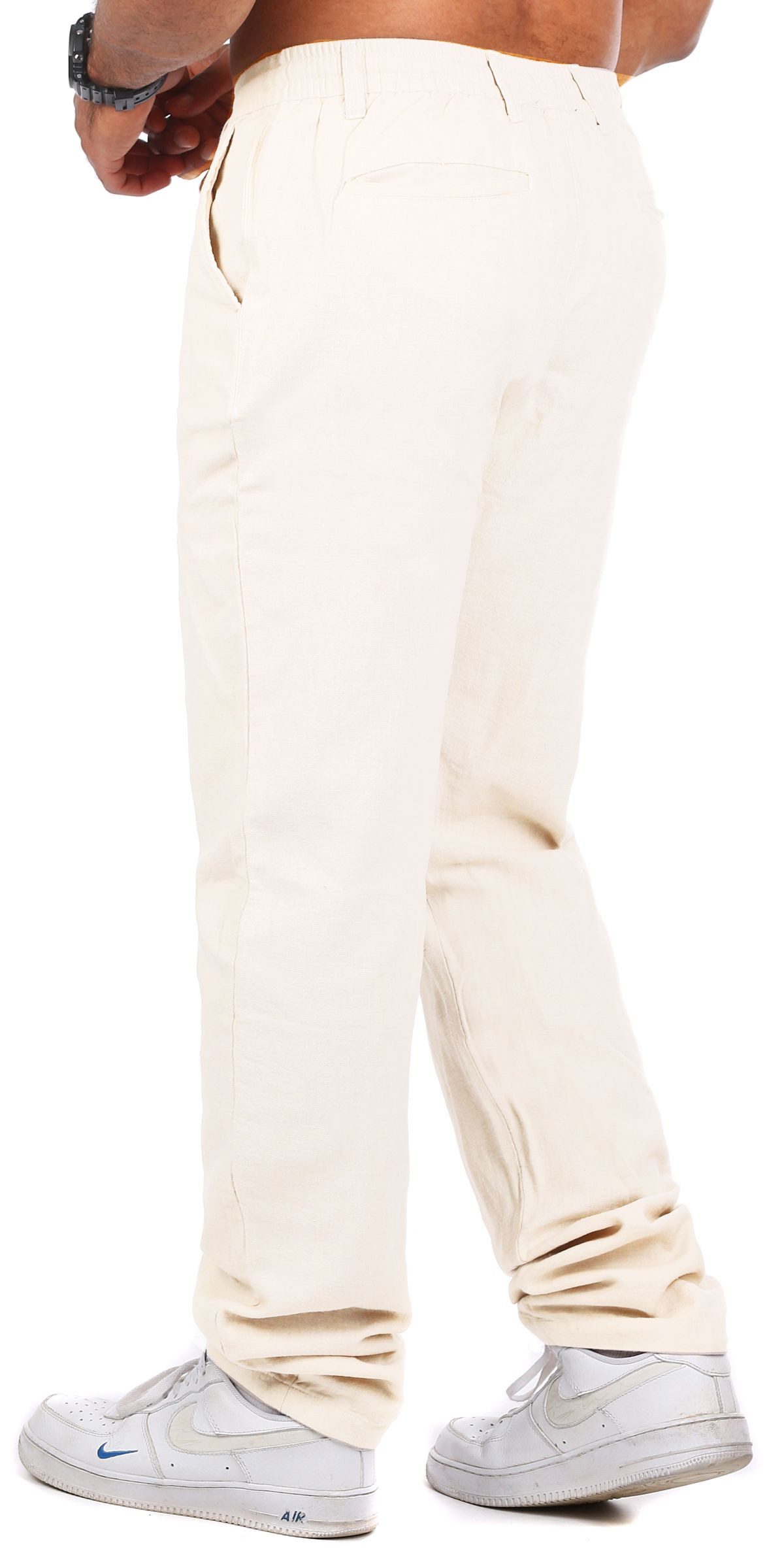 CARISMA Chinos Herren Leinen Baumwoll Mix Hose lang angenehm regular fit 2220-RF in Unifarbe