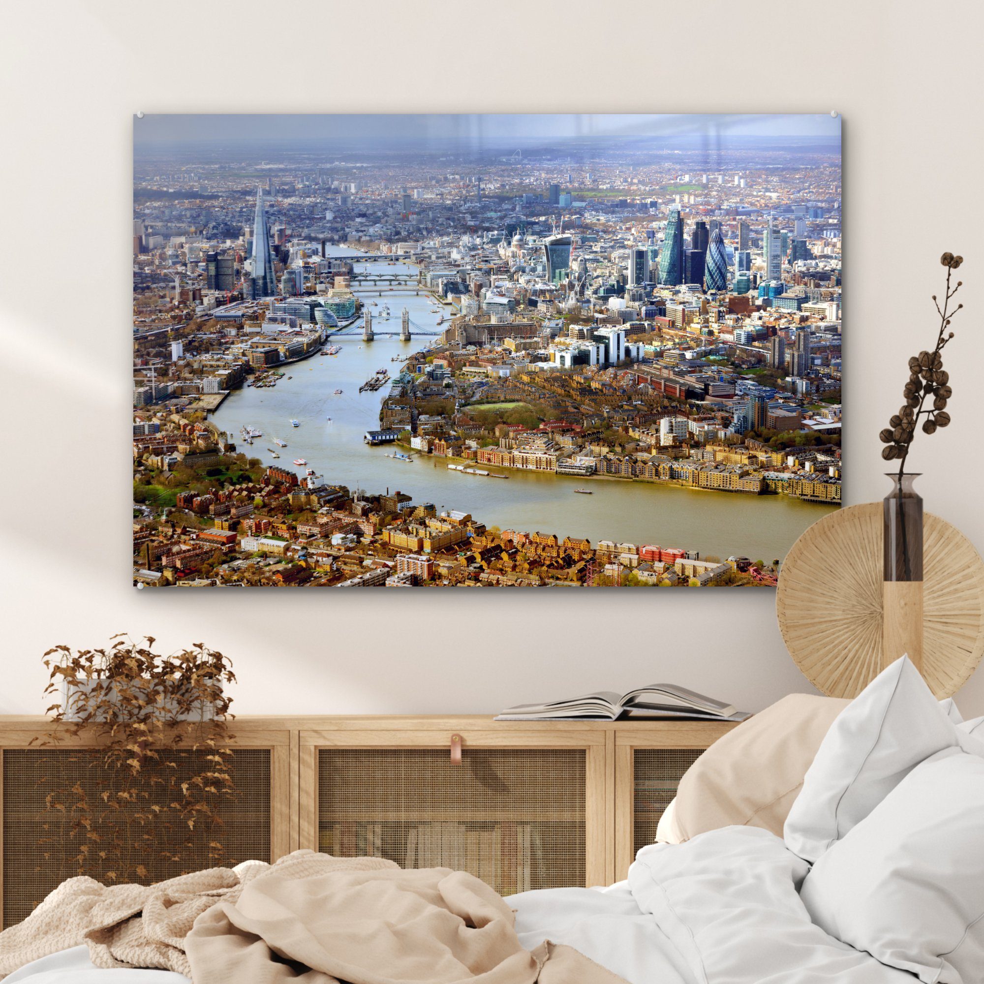 MuchoWow Acrylglasbild Themse - Acrylglasbilder London St), Wohnzimmer (1 - Schlafzimmer & Architektur