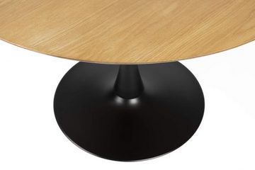 Trendmöbel24 Esstisch Tisch Esstisch RAKU NATURAL Eiche furniert Ø 110 cm runde Tischplatte
