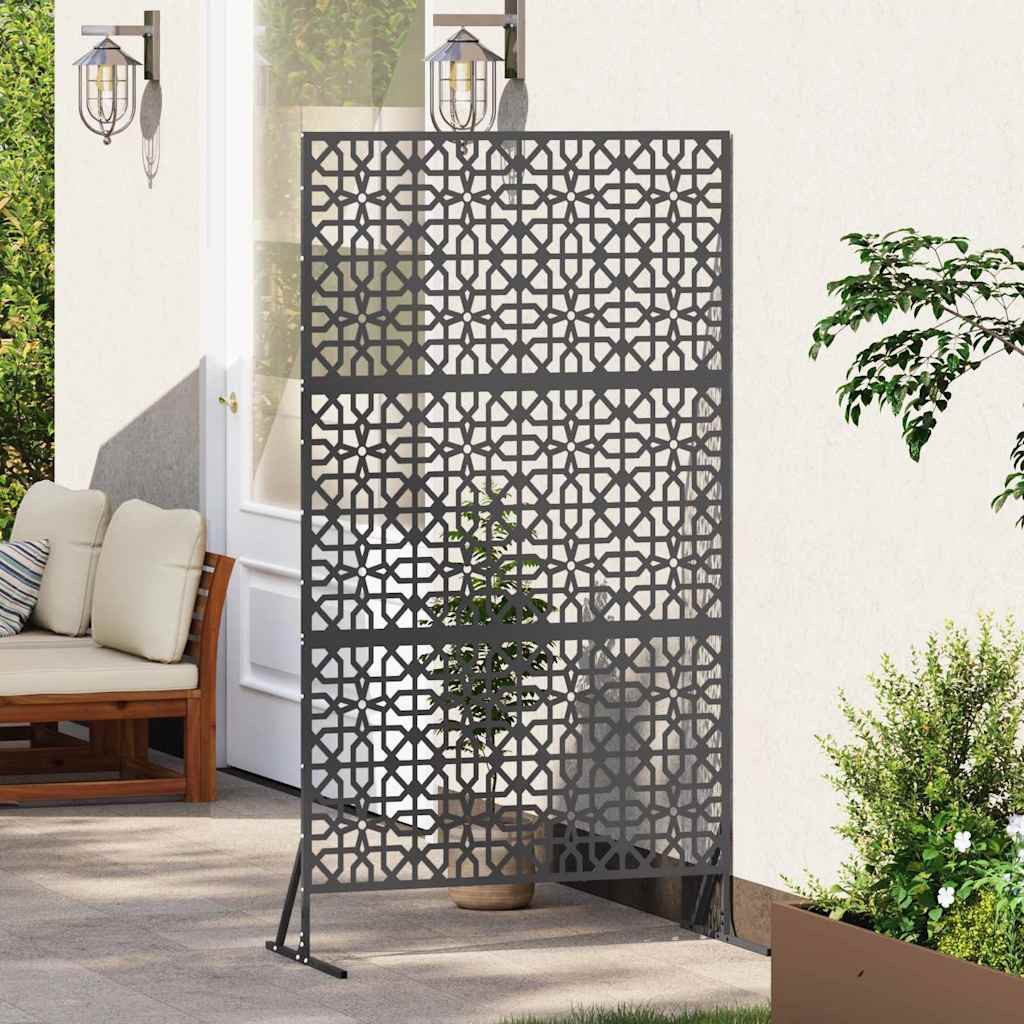 vidaXL Gartenzaun Sichtschutz 100 x 50 x 180 cm Stahl Schwarz, (1-St)