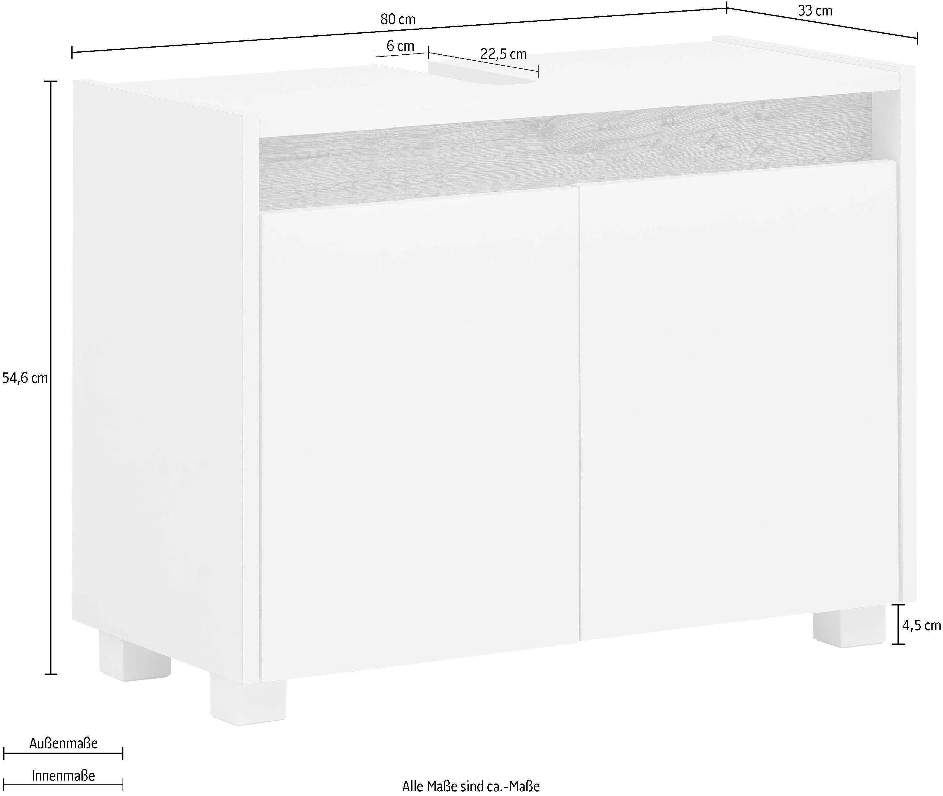 Schildmeyer Waschbeckenunterschrank Cosmo Breite 80 cm