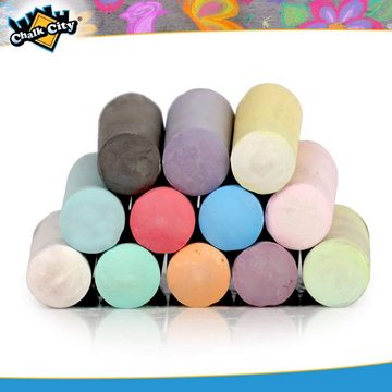 Chalk City Malkreide Kinderkreide: 136 Stifte in 17 verschiedenen Farben, Kreide für Kinder: 136 Stück in 17 Farben