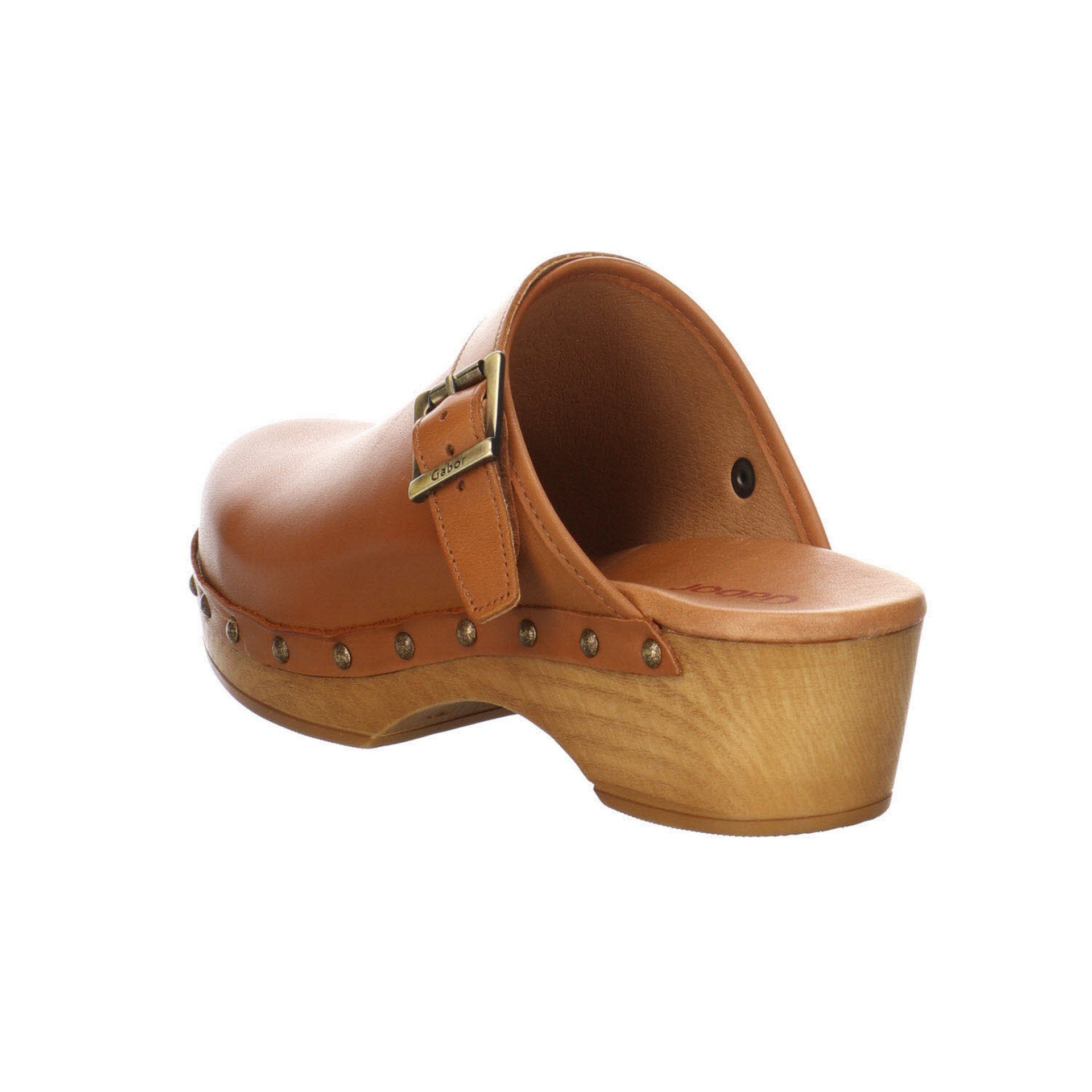 Gabor Clogs Glattleder Damen Pantoletten Sandalen teak Glattleder Pantolette uni