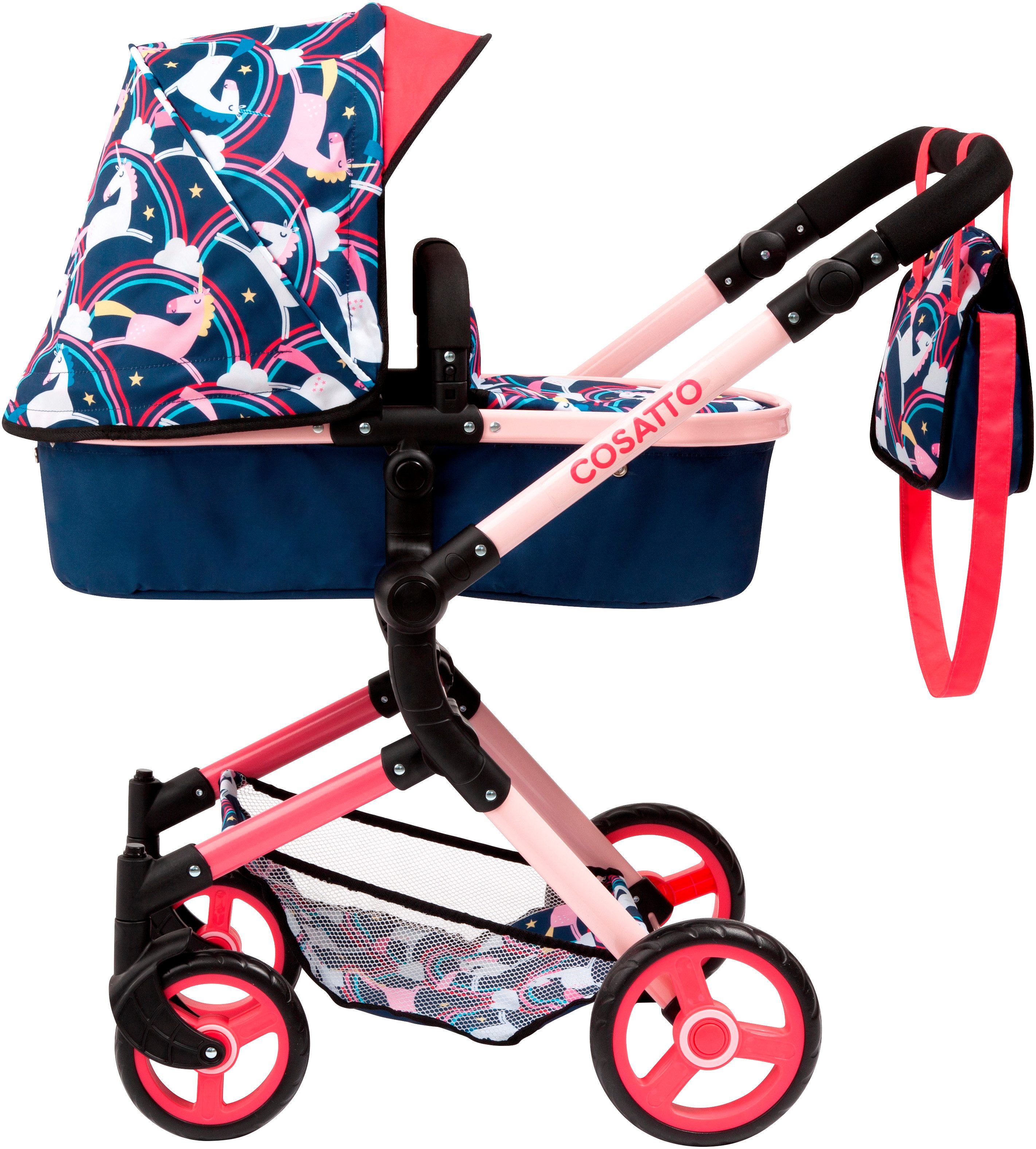Bayer Puppenwagen Neo Vario Einhorn, mit farblich passender Tasche – Bild 3 von 5
