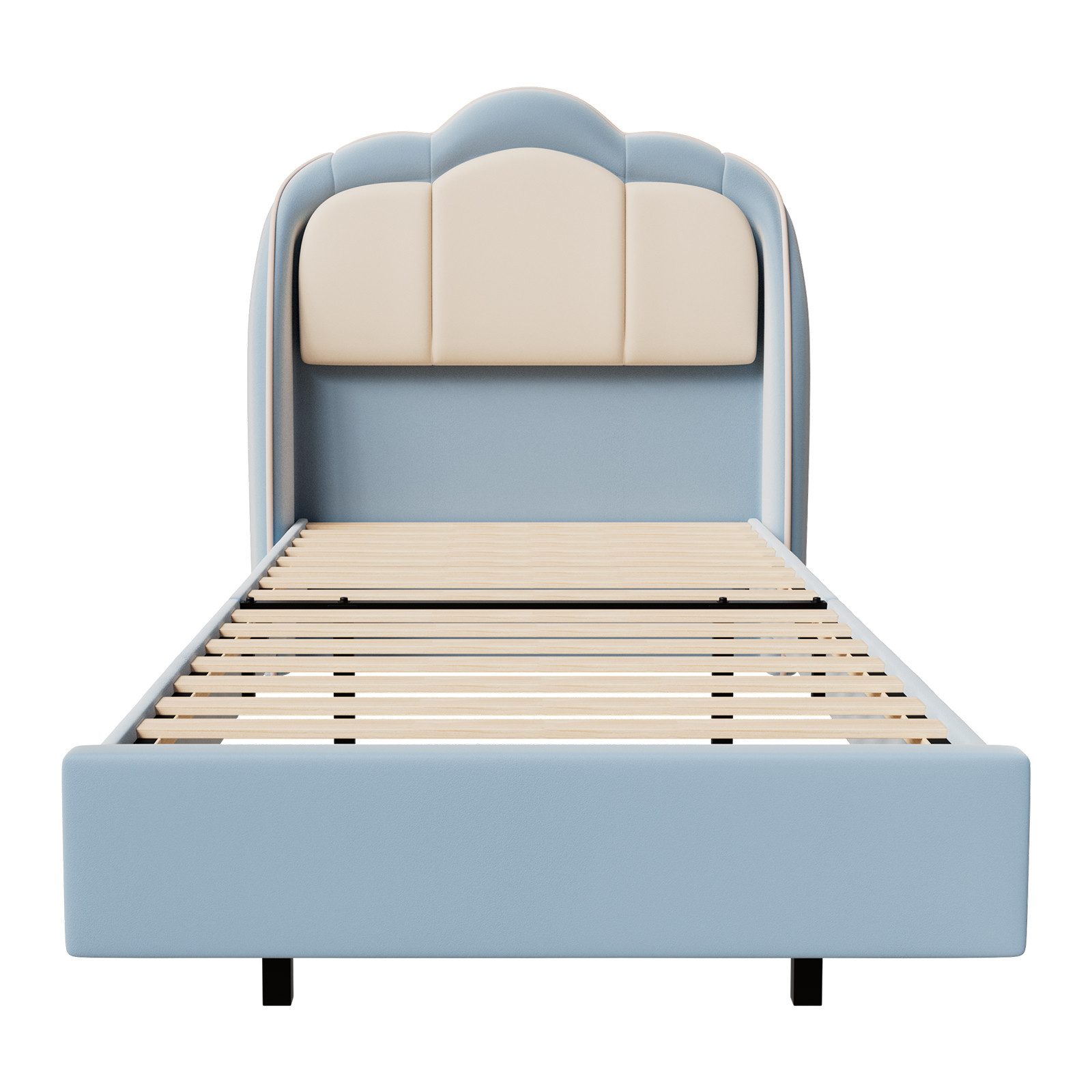 HOMAVO Polsterbett Kinderbett,Einzelbett mit LED-Beleuchtung (Polsterbett a günstig online kaufen