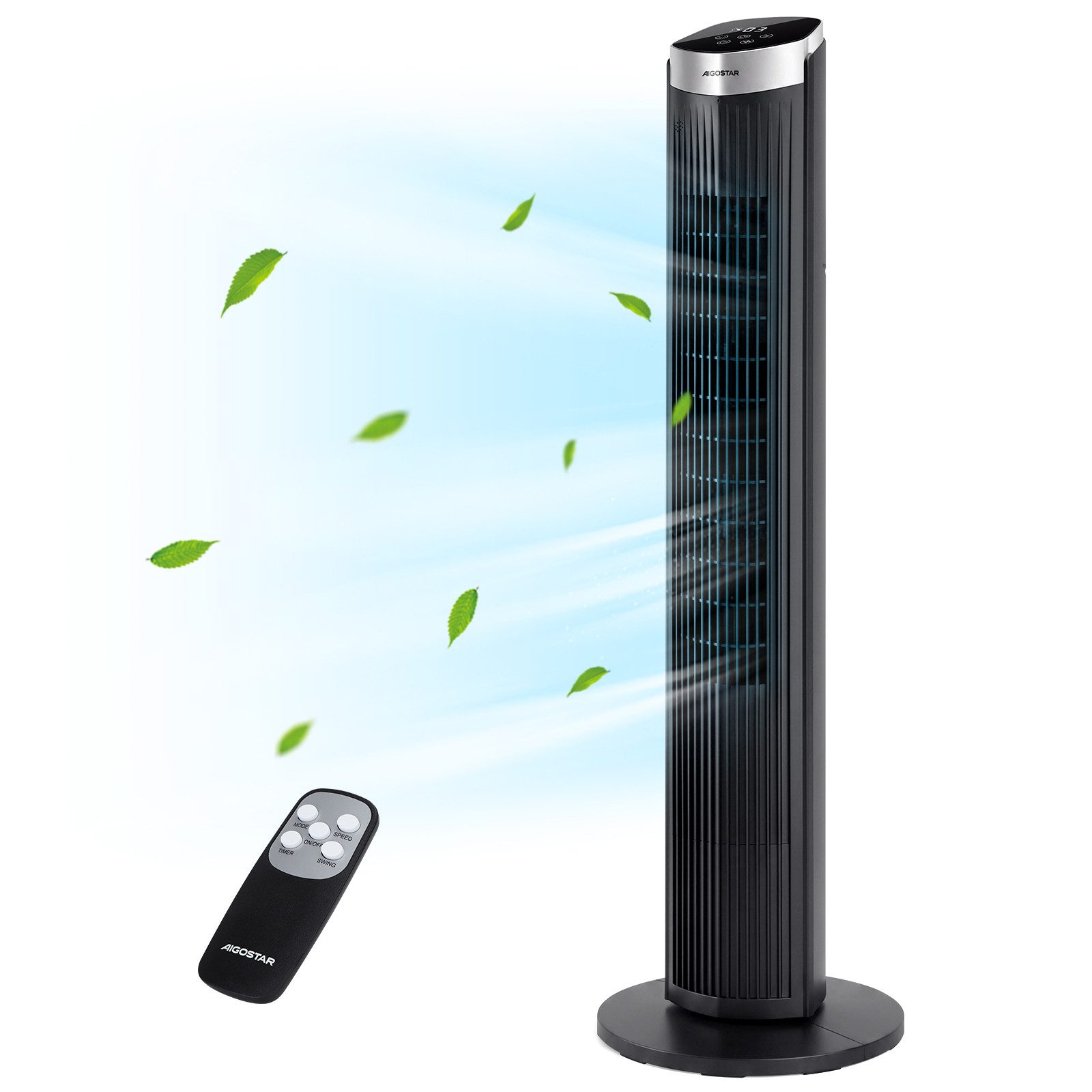 Turmventilator Turmventilator mit Fernbedienung, 4 Modi, 3 Geschwindigkeiten