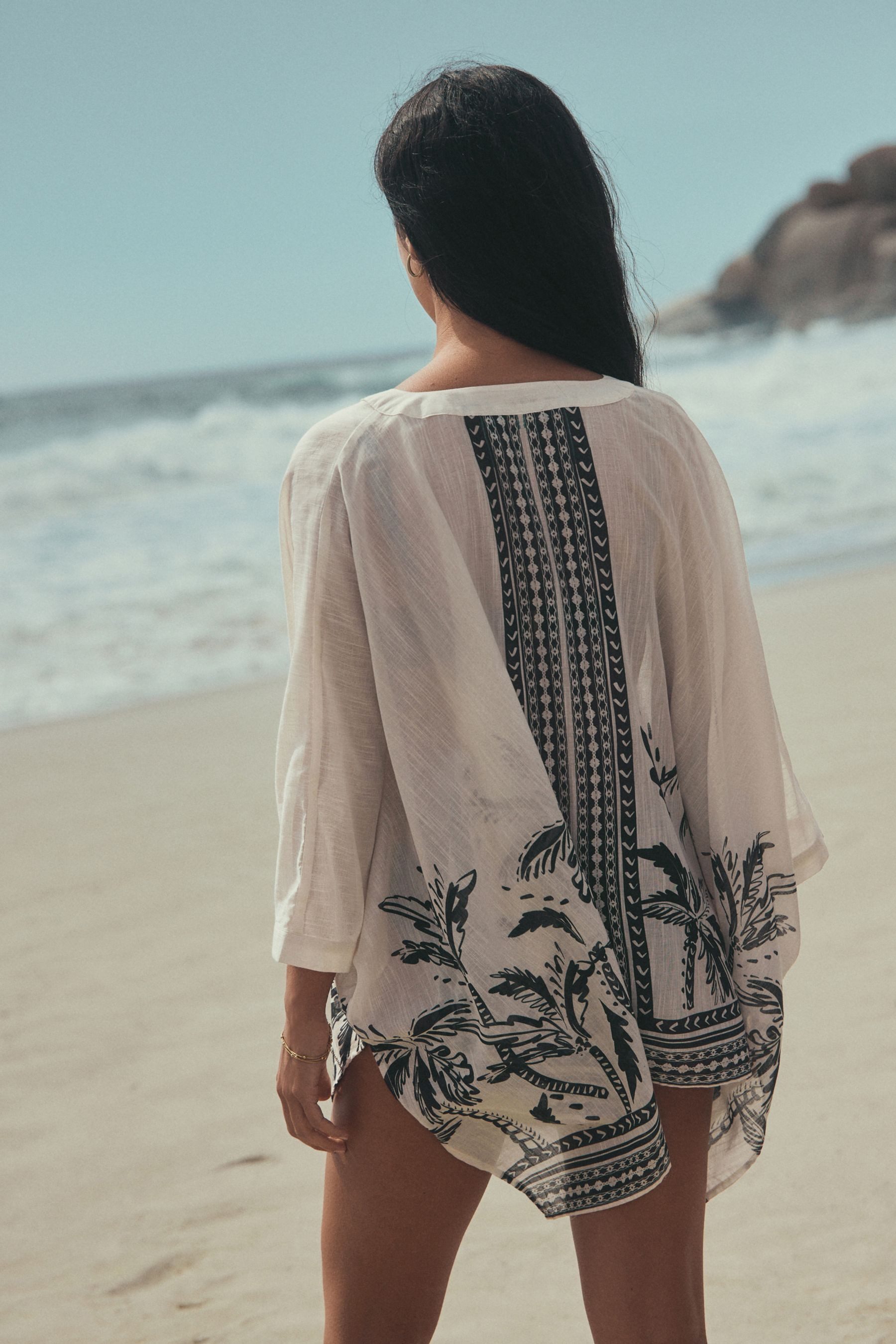 Next Kaftan Kaftanhemd-Cover-up mit Print (1-tlg)