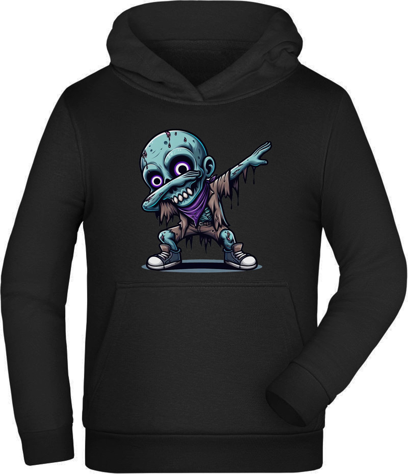 MyDesign24 Hoodie Kinder Zombie Kapuzenpulli mit Aufdruck - Dabbing Kinder Halloween Hoodie i622