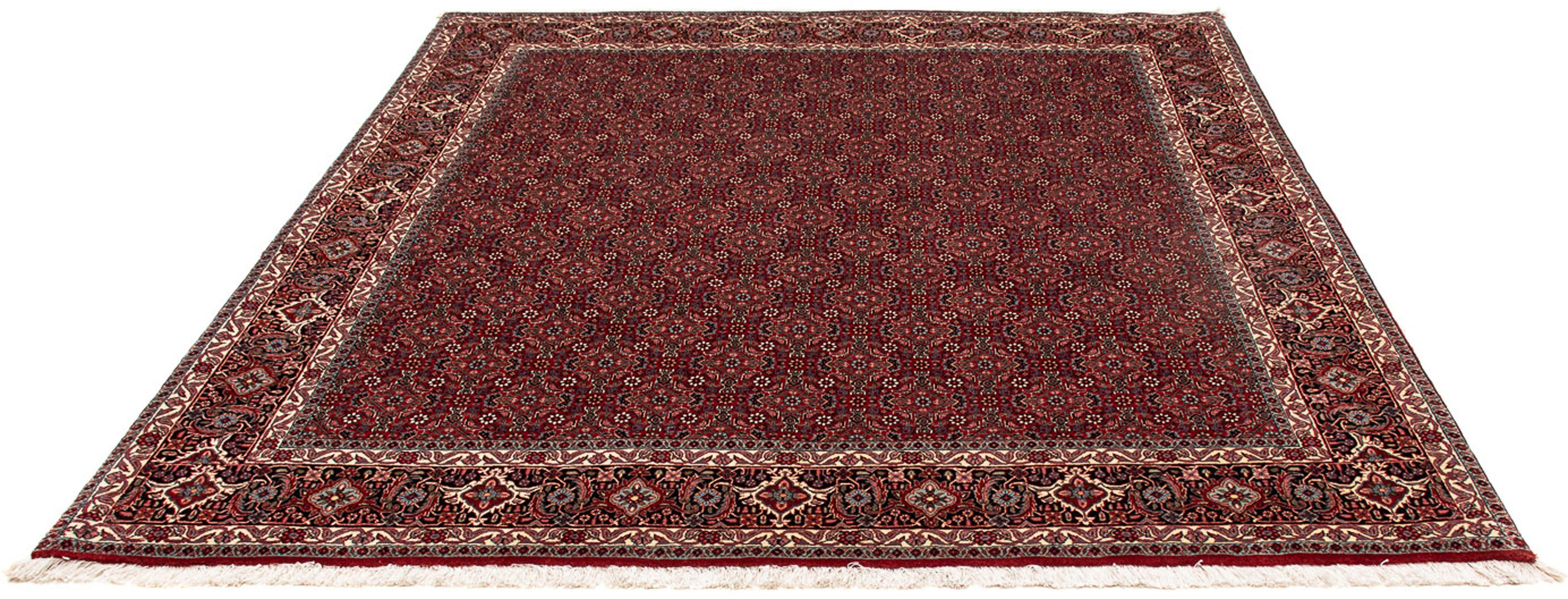 Orientteppich Perser - Bidjar quadratisch - 212 x 206 cm - dunkelrot, morgenland, quadratisch, Höhe: 15 mm, Wohnzimmer, Handgeknüpft, Einzelstück mit Zertifikat