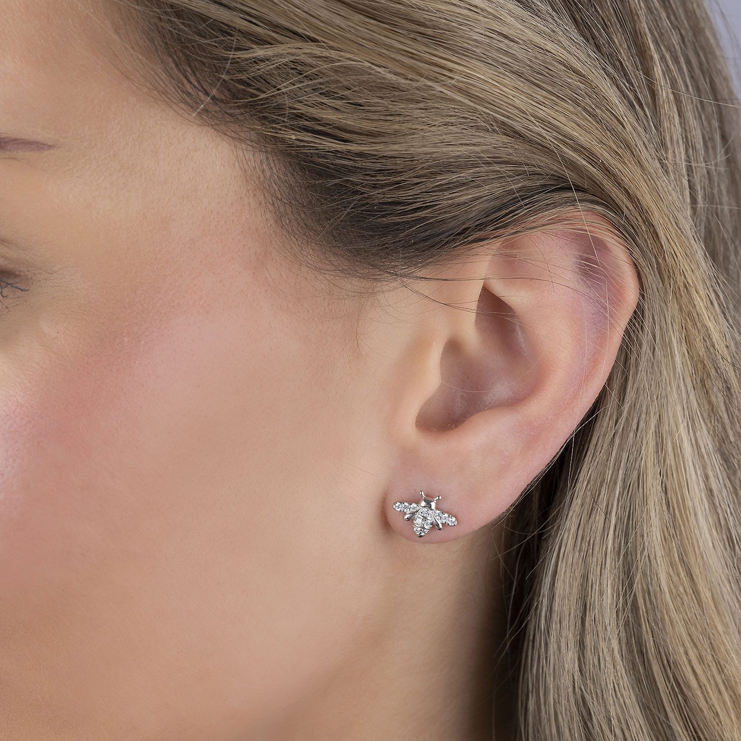 Materia Paar Ohrstecker Biene Insekt Ohrringe mit Zirkonia Steinen SO-300, günstig online kaufen