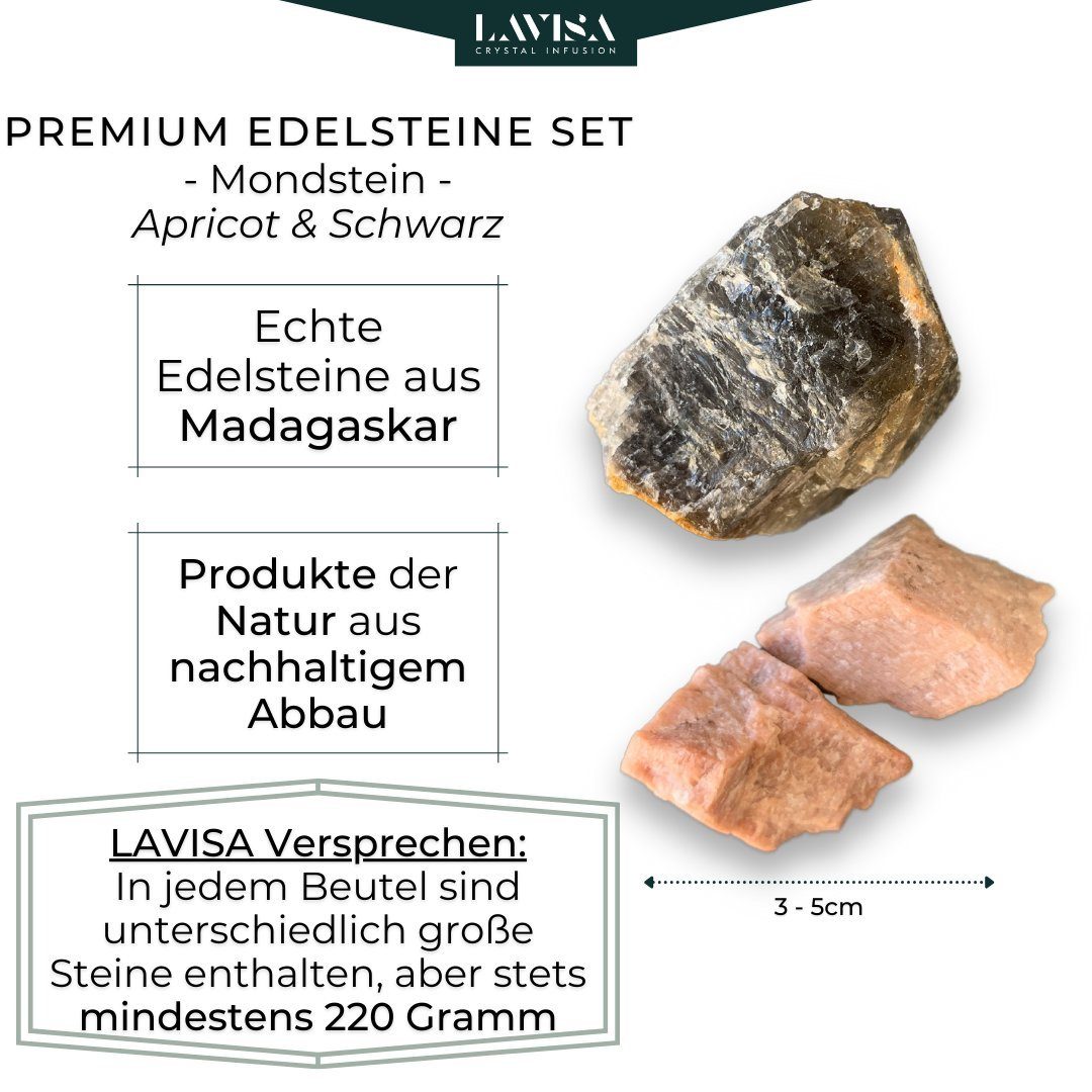 Mineralien LAVISA Kristalle, Edelsteine, Natursteine Mondstein Edelstein Dekosteine, echte