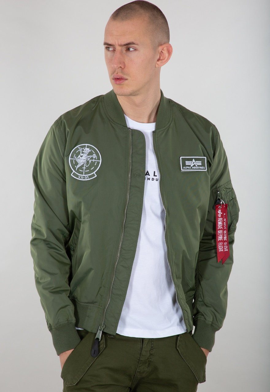Alpha Industries Funktionsjacke Fliegerjacke MA-1 TT Glow In The Dark grün Herren