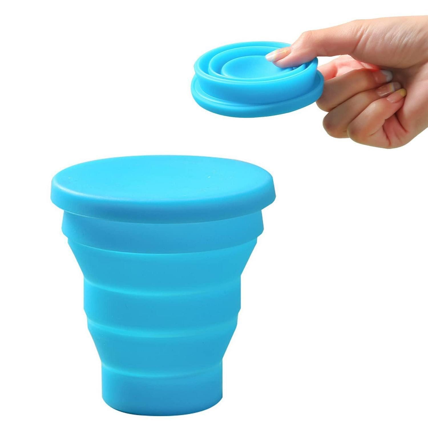 LuxusKollektion Becher Faltbarer Reisebecher Blau 170ml, Kunststoff