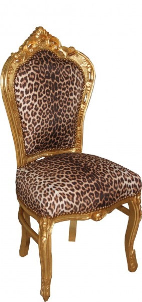 Casa Padrino Esszimmerstuhl Barock Esszimmer Barock Leopard/Gold Mod2 Stuhl - Möbel