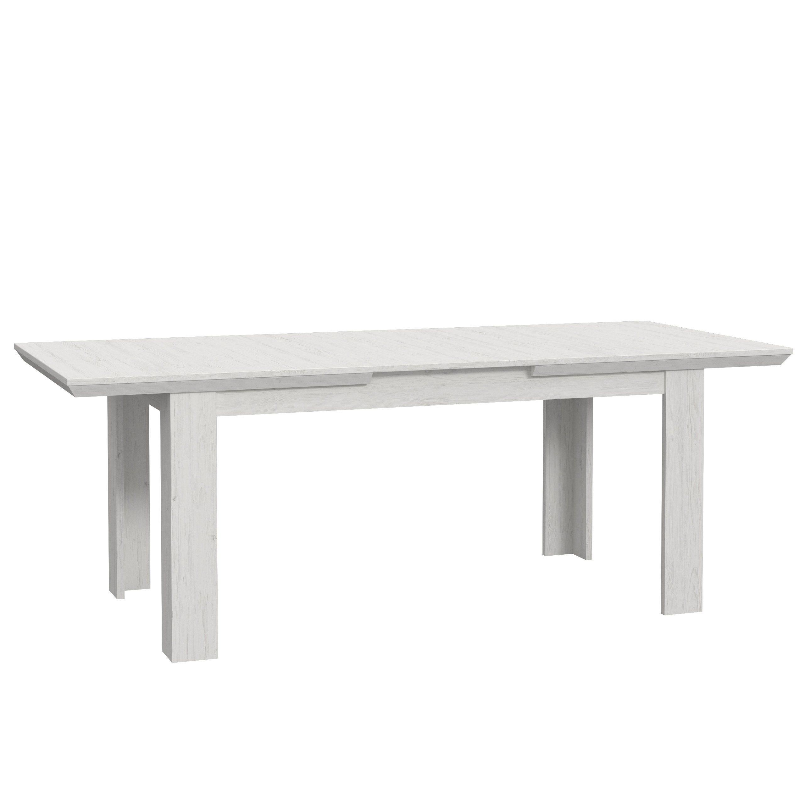 Newroom Esstisch Pinie Weiß 160 cm, Esstisch Pinie Weiß Landhaus Modern Ausziehbar Tisch Esszimmer