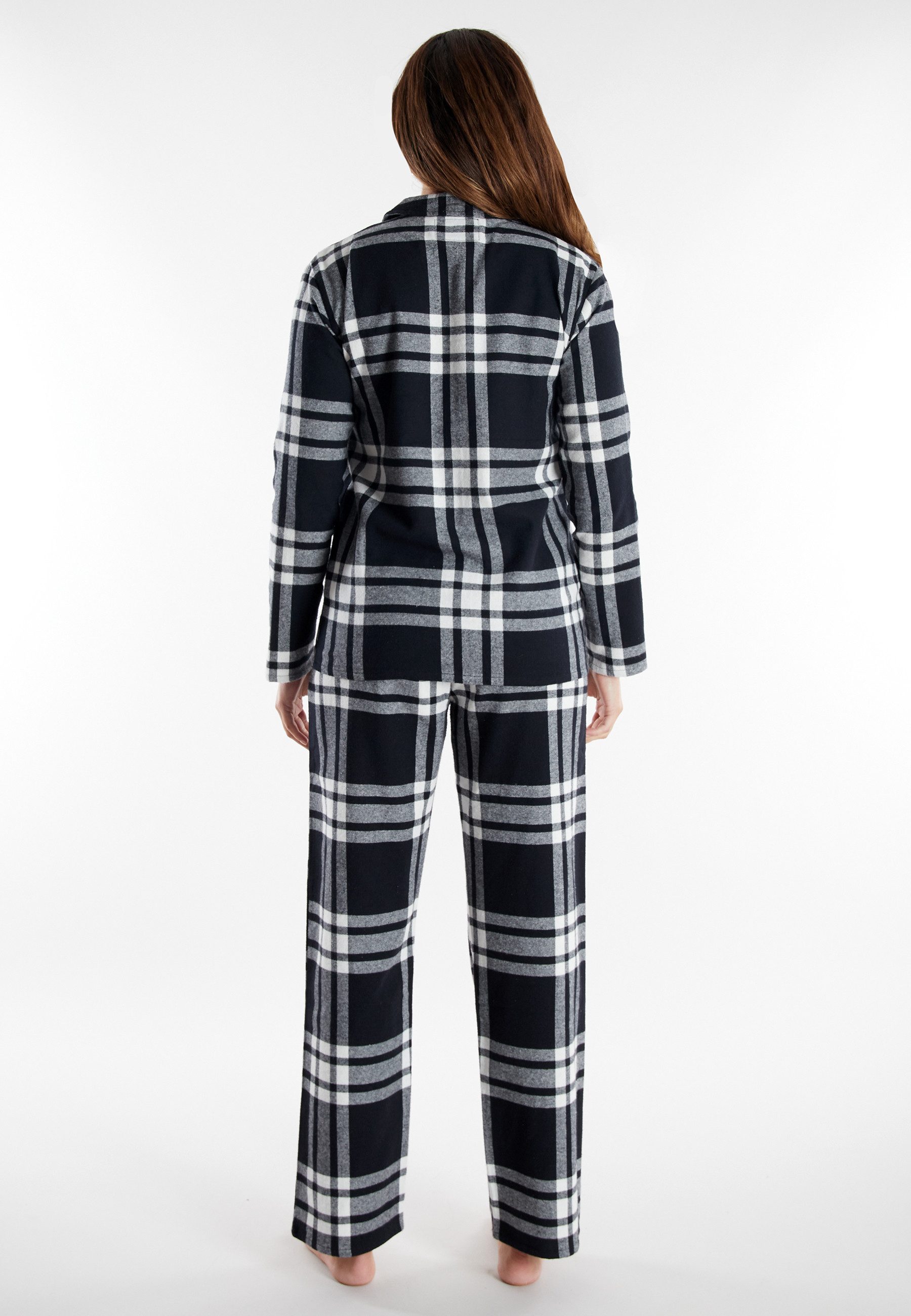 TOM TAILOR Schlafanzug Xanthi (2 tlg) mit langen Ärmeln, kariert, Knöpfe